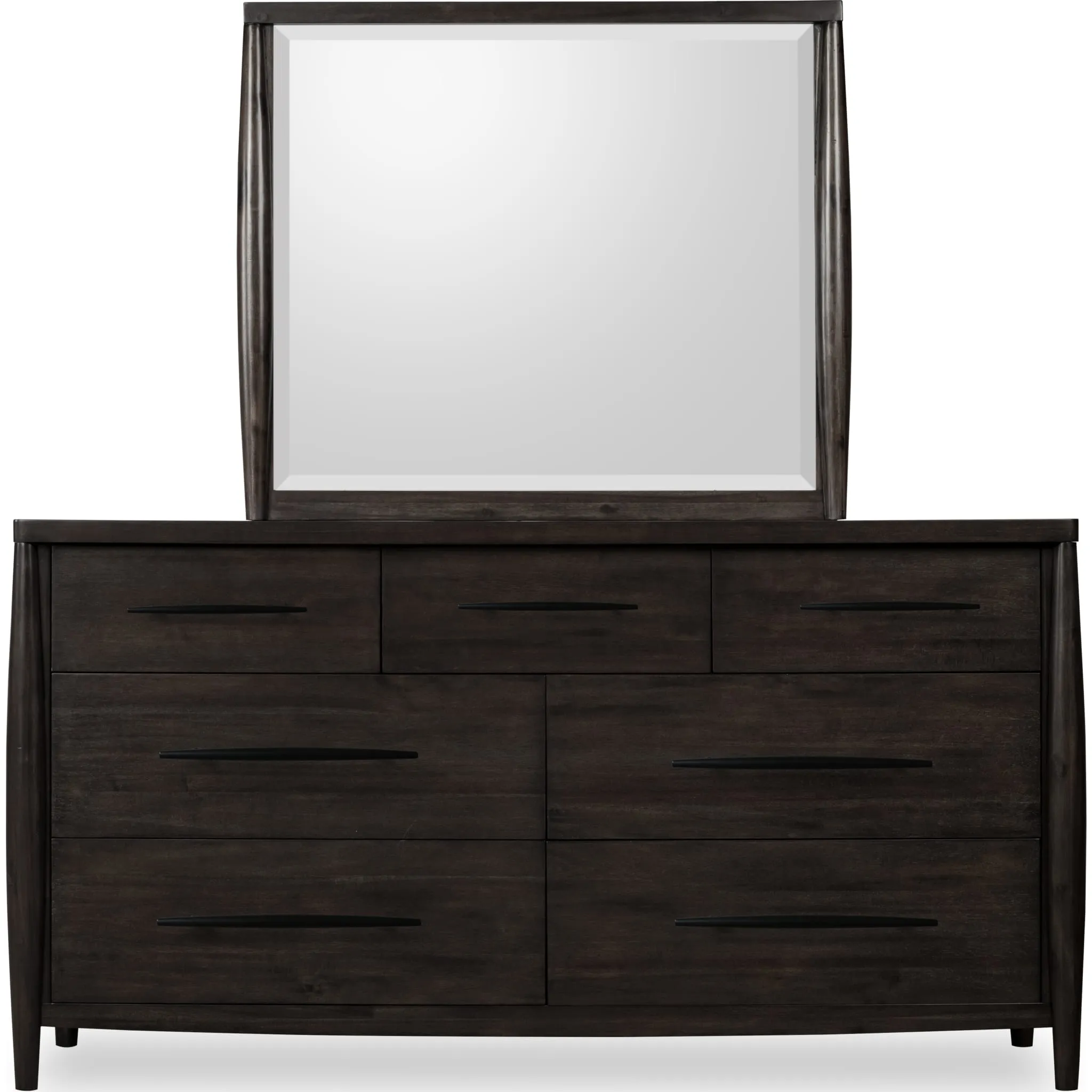 Koko Seven Drawer Acacia Wood Dresser in Minx Modus