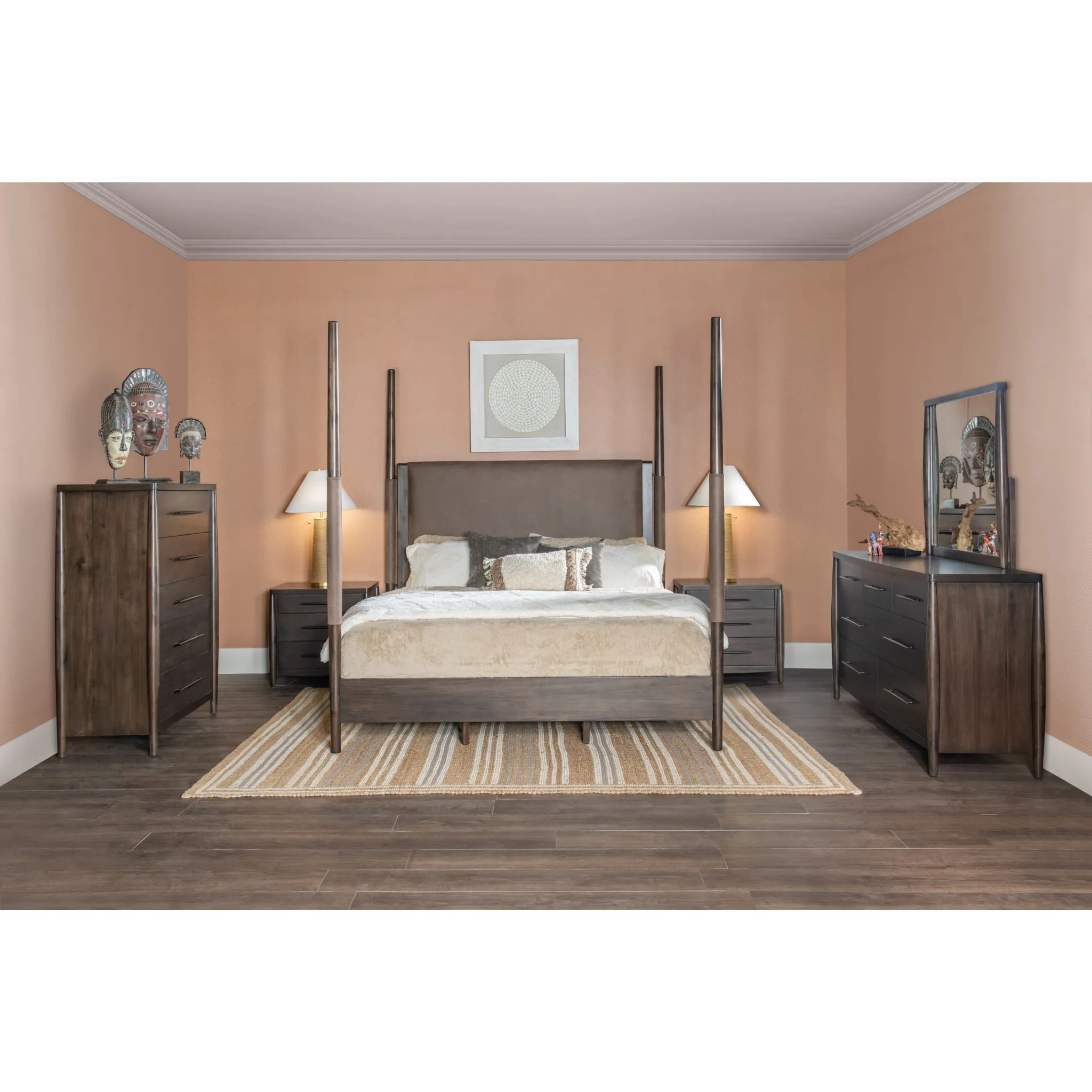 Koko Seven Drawer Acacia Wood Dresser in Minx Modus