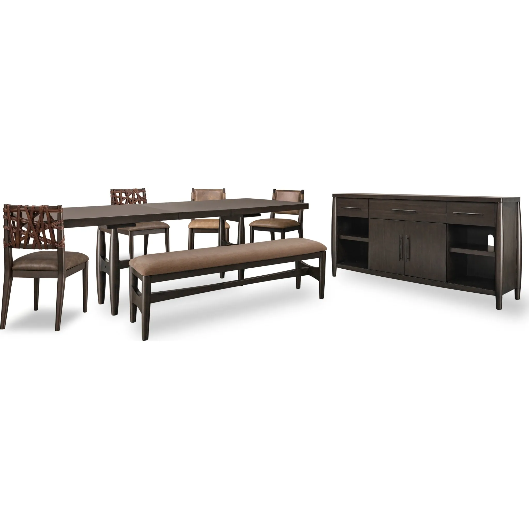 Koko Upholstered Dining Bench in Minx Modus