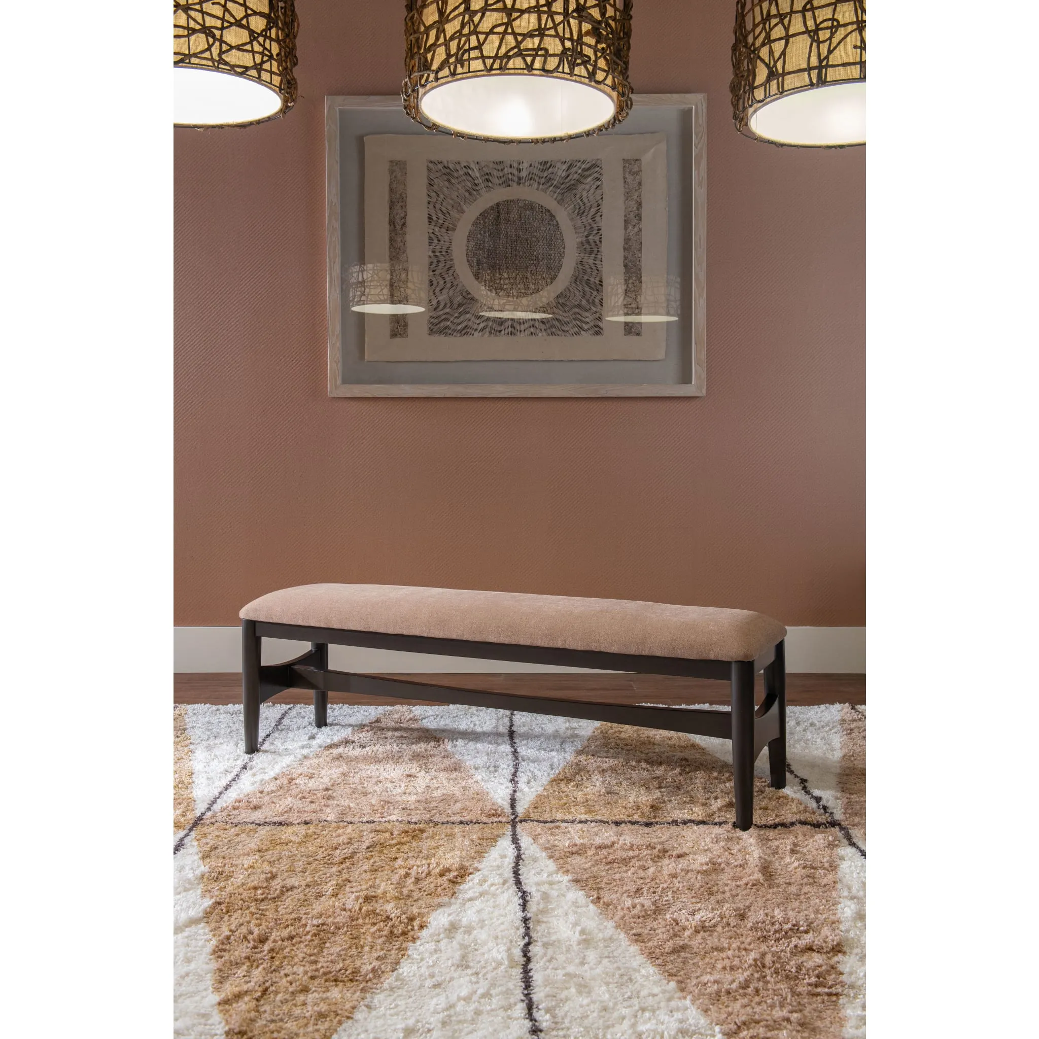 Koko Upholstered Dining Bench in Minx Modus