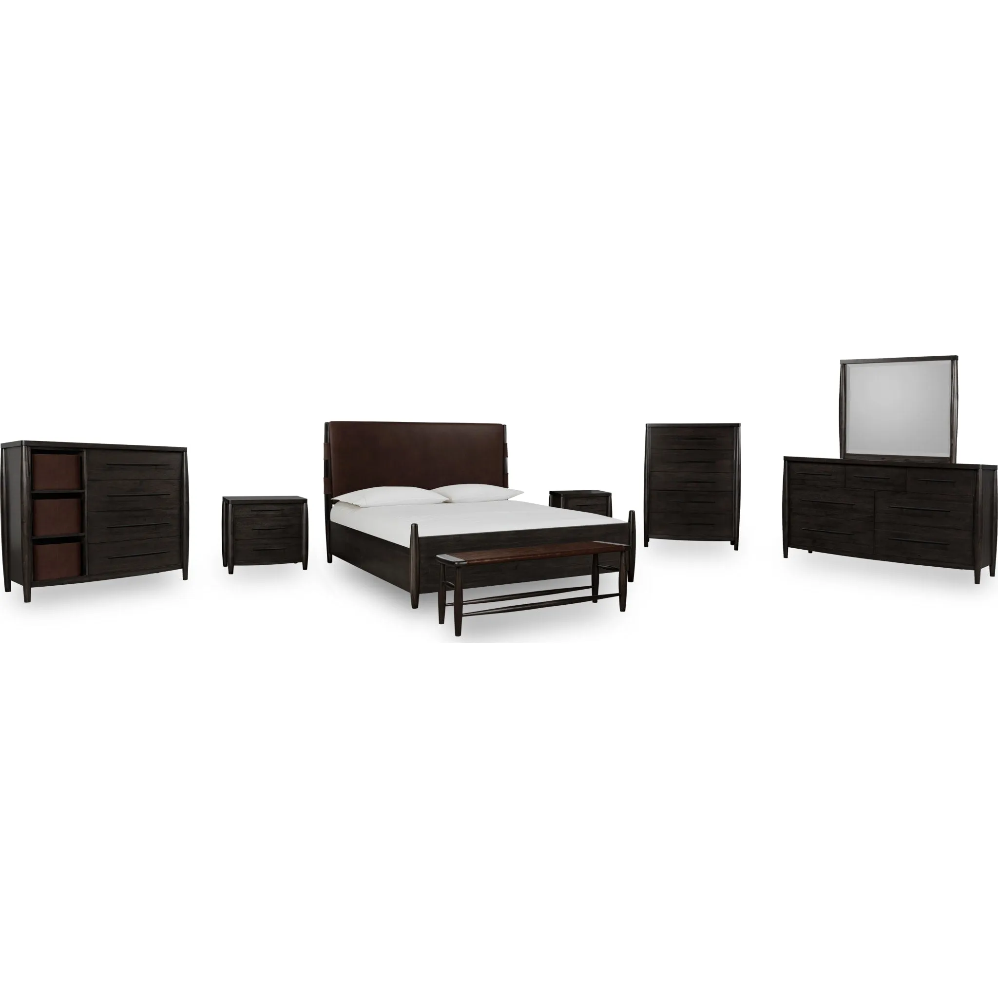 Koko Upholstered Panel Bed in Minx Modus