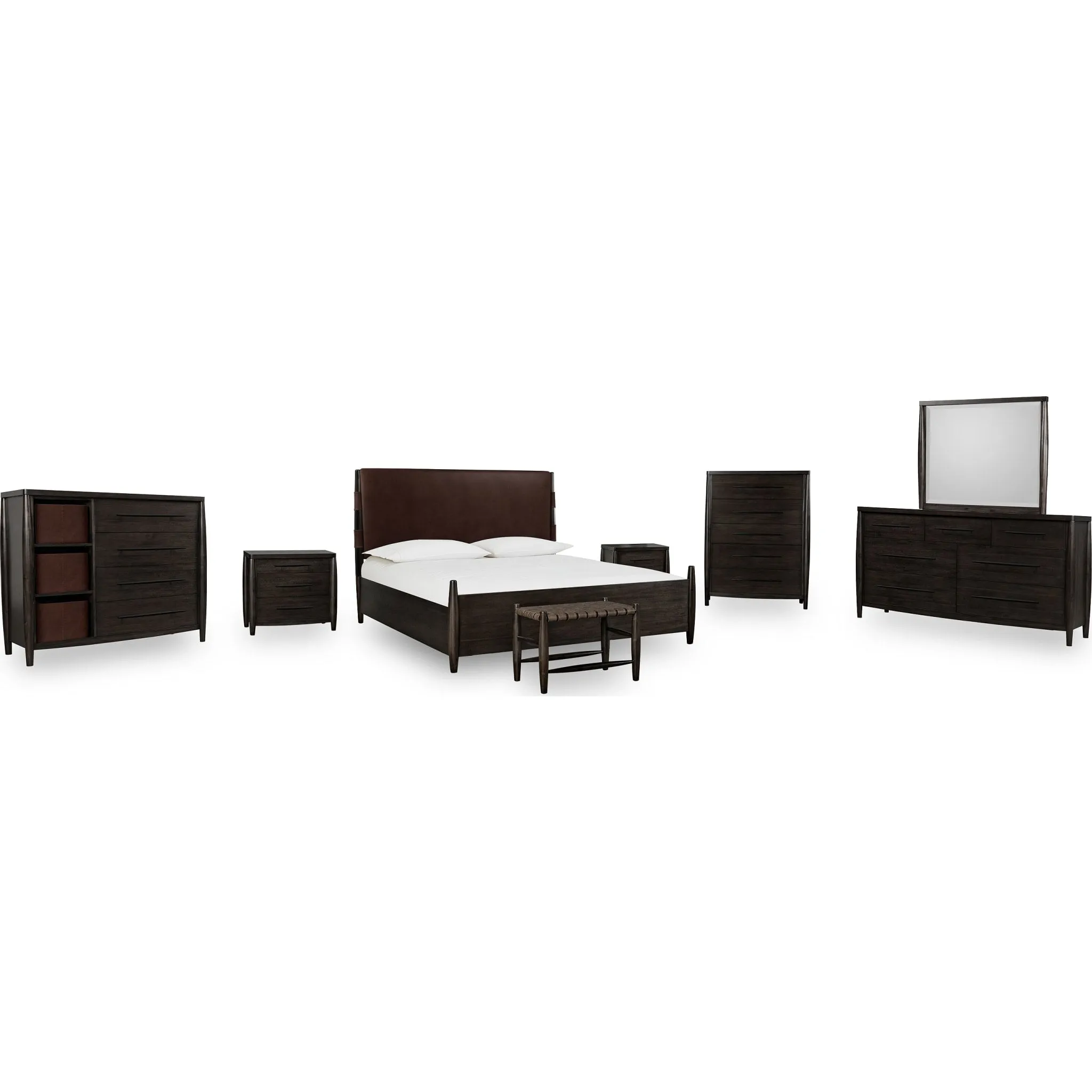 Koko Upholstered Panel Bed in Minx Modus