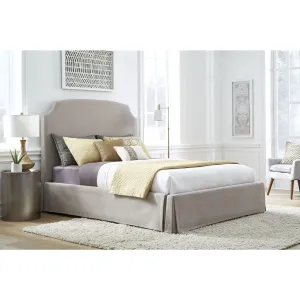 Laurel UpholsteredSkirted Panel Bed in Wheat Modus