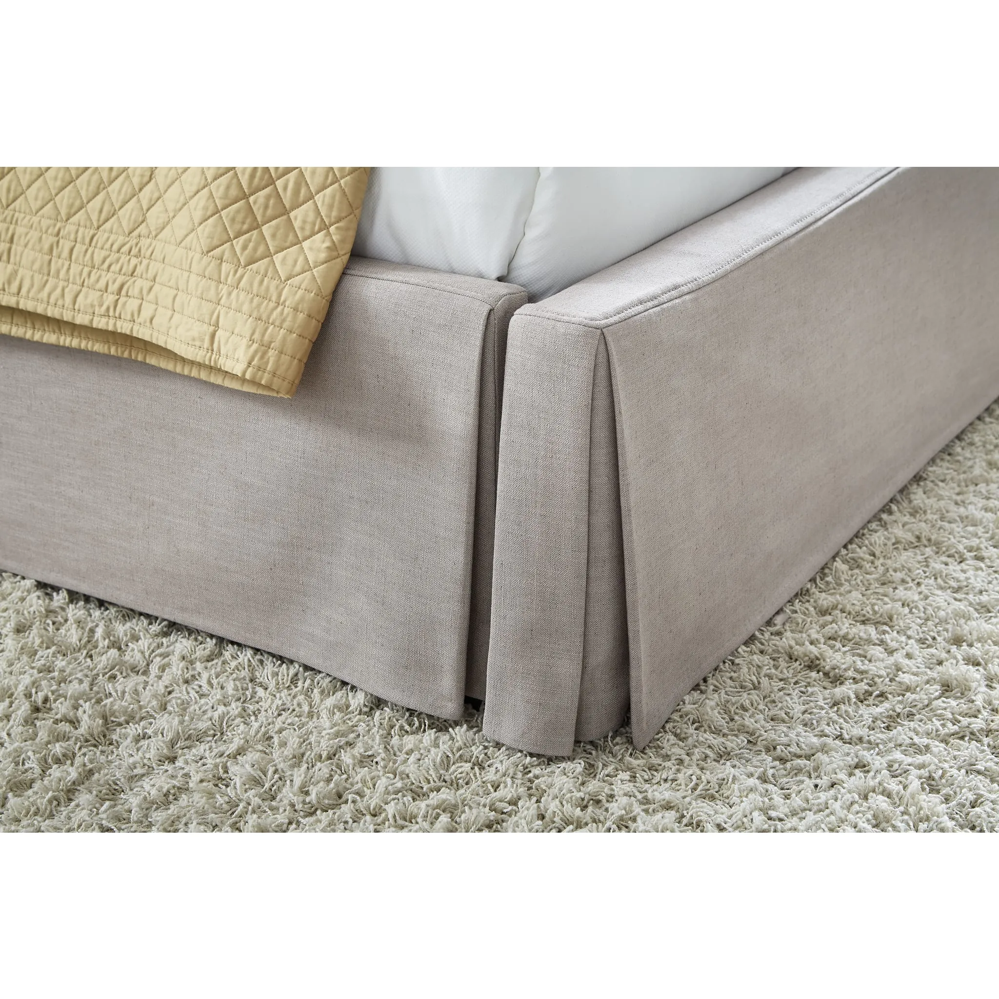 Laurel UpholsteredSkirted Panel Bed in Wheat Modus