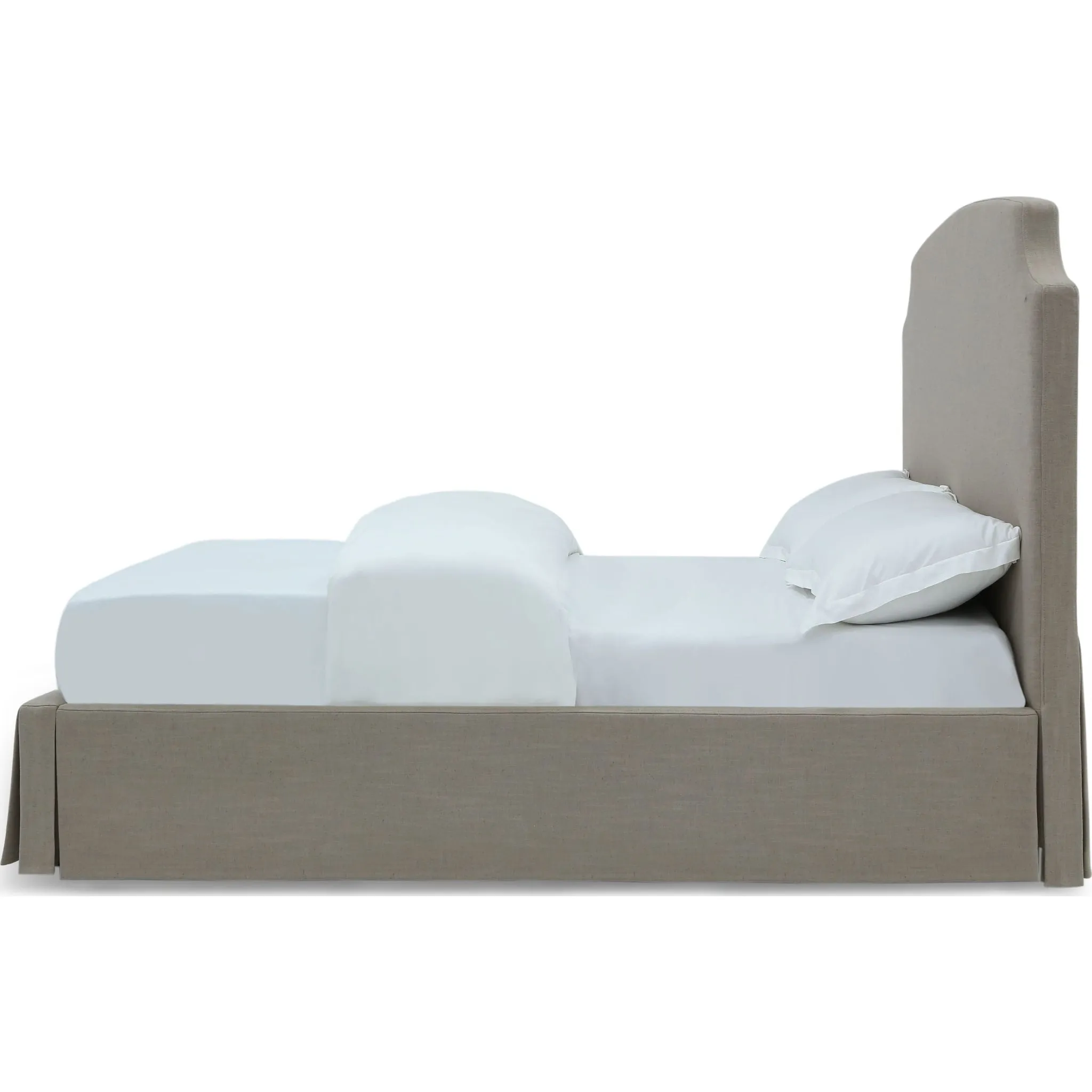 Laurel UpholsteredSkirted Panel Bed in Wheat Modus