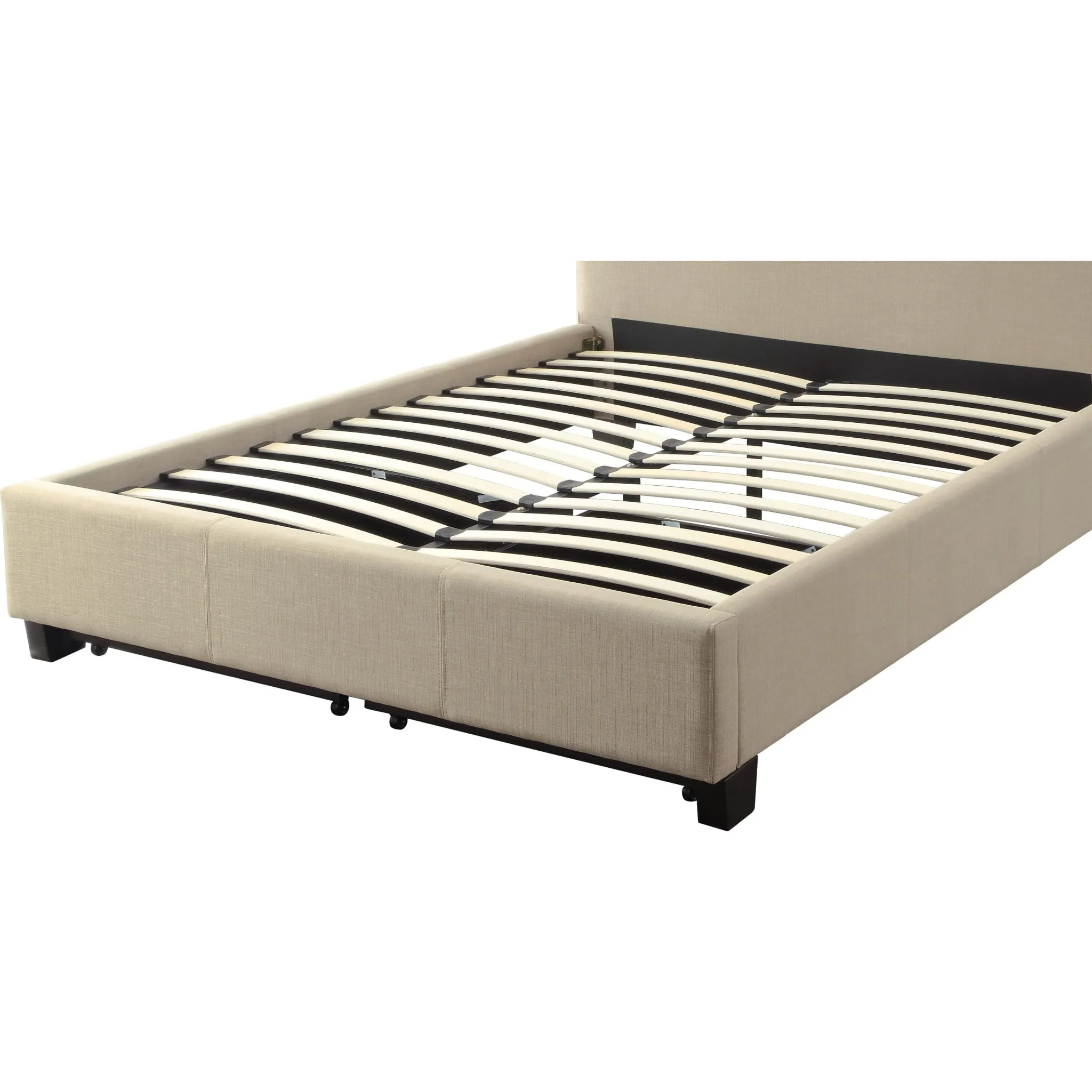 Levi Tufted Footboard Storage Bed in Toast Linen Modus