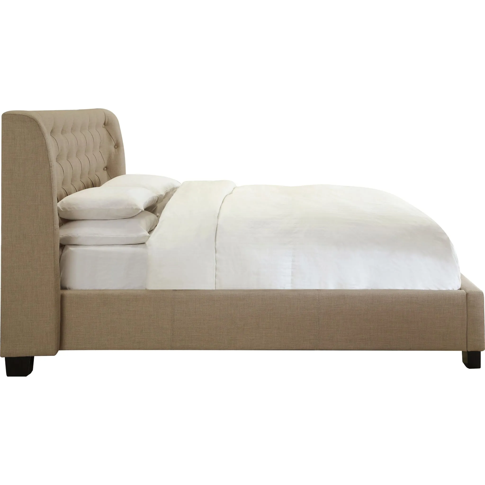 Levi Tufted Footboard Storage Bed in Toast Linen Modus