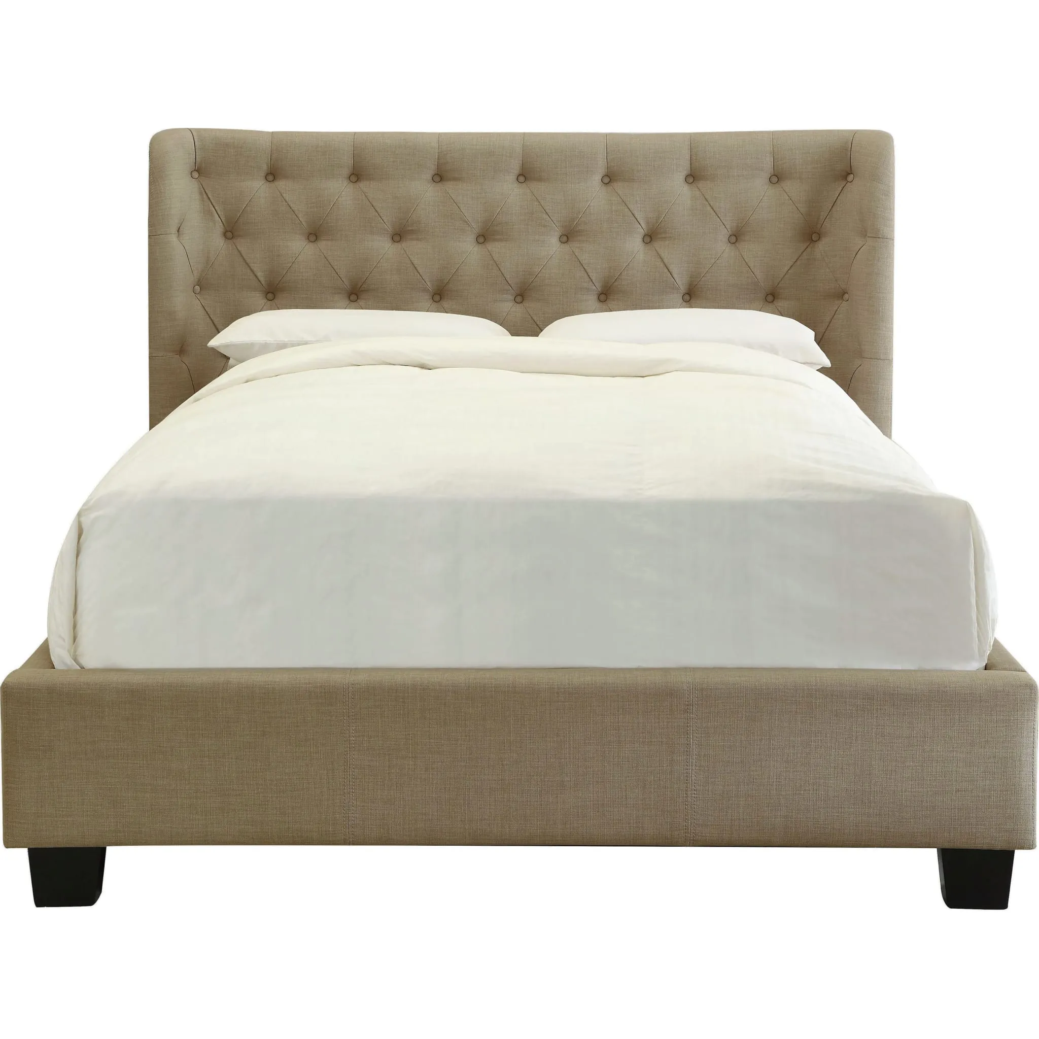 Levi Tufted Footboard Storage Bed in Toast Linen Modus
