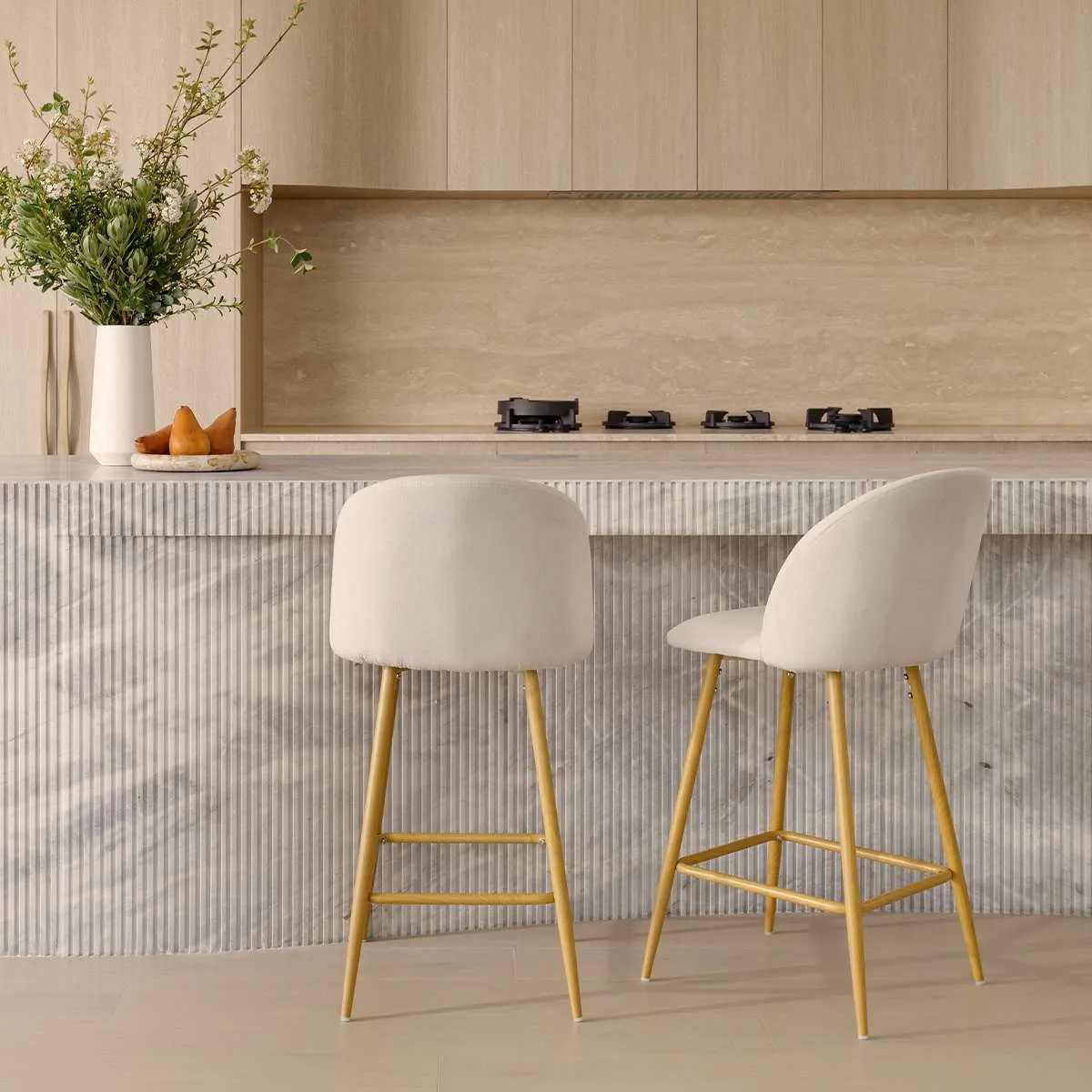 Londyn Barstool - Natural Mocka