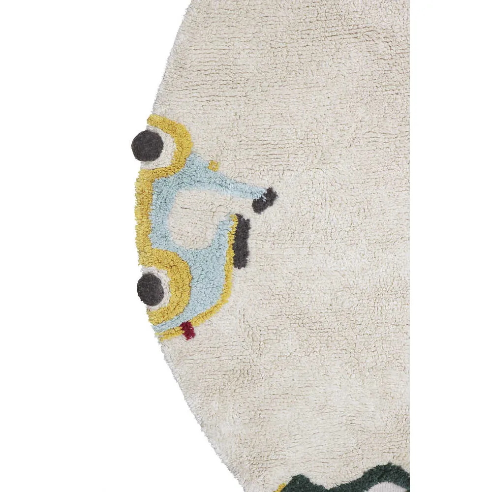 Lorena Canals Eco City Wheels Machine Washable Cotton Rug - 140x140cm