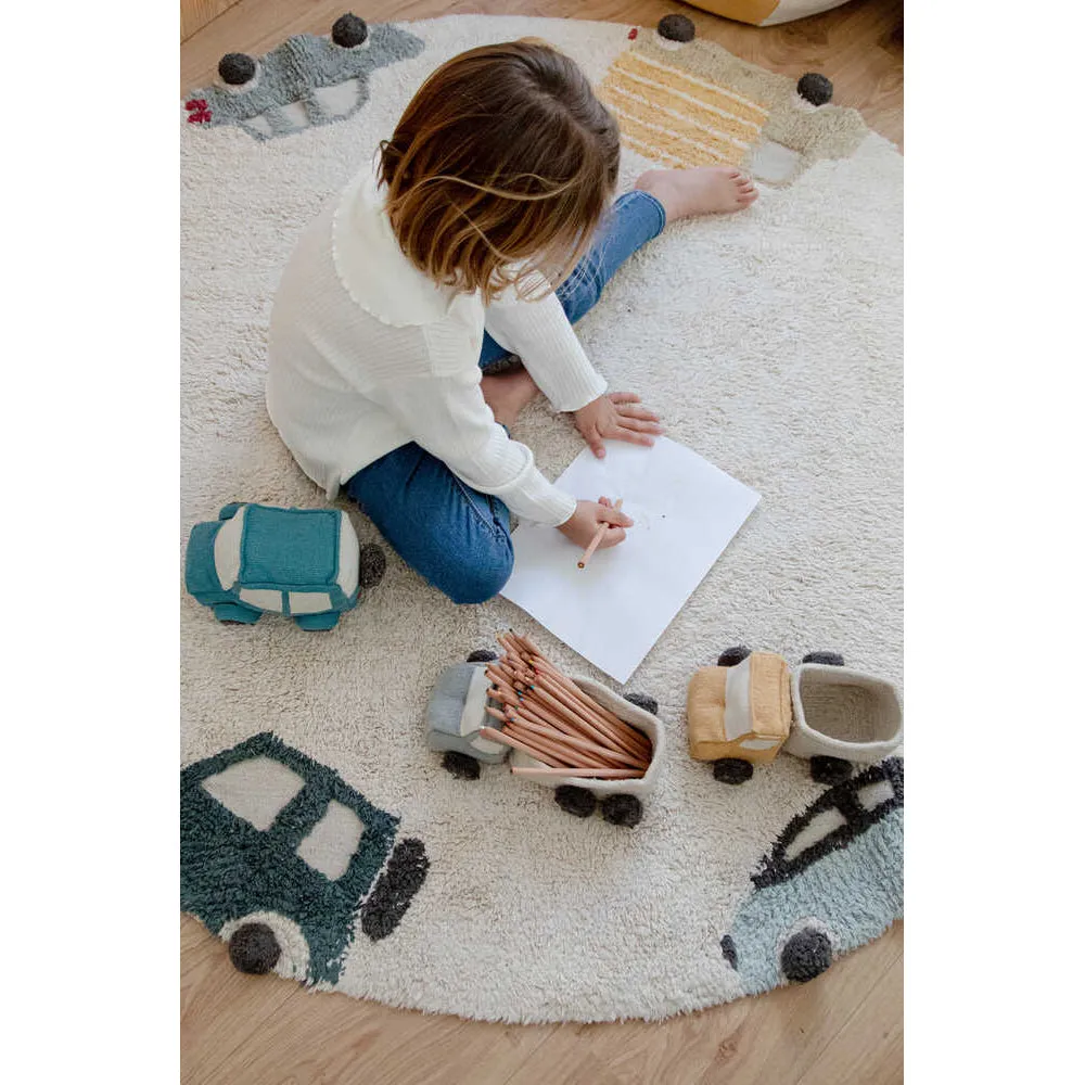 Lorena Canals Eco City Wheels Machine Washable Cotton Rug - 140x140cm