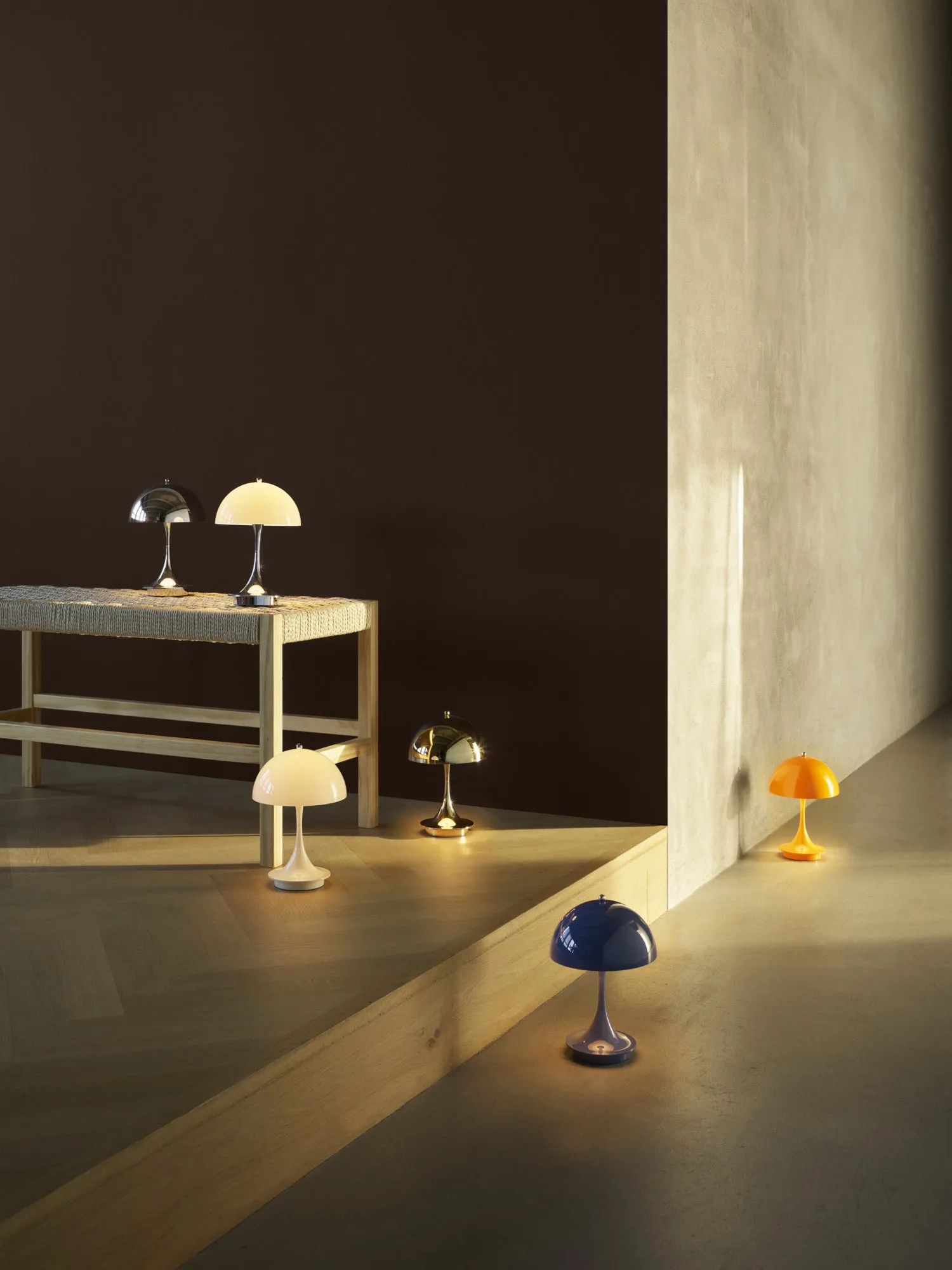 Louis Poulsen Panthella 160 Portable Table Lamp V3, Brass Metallised