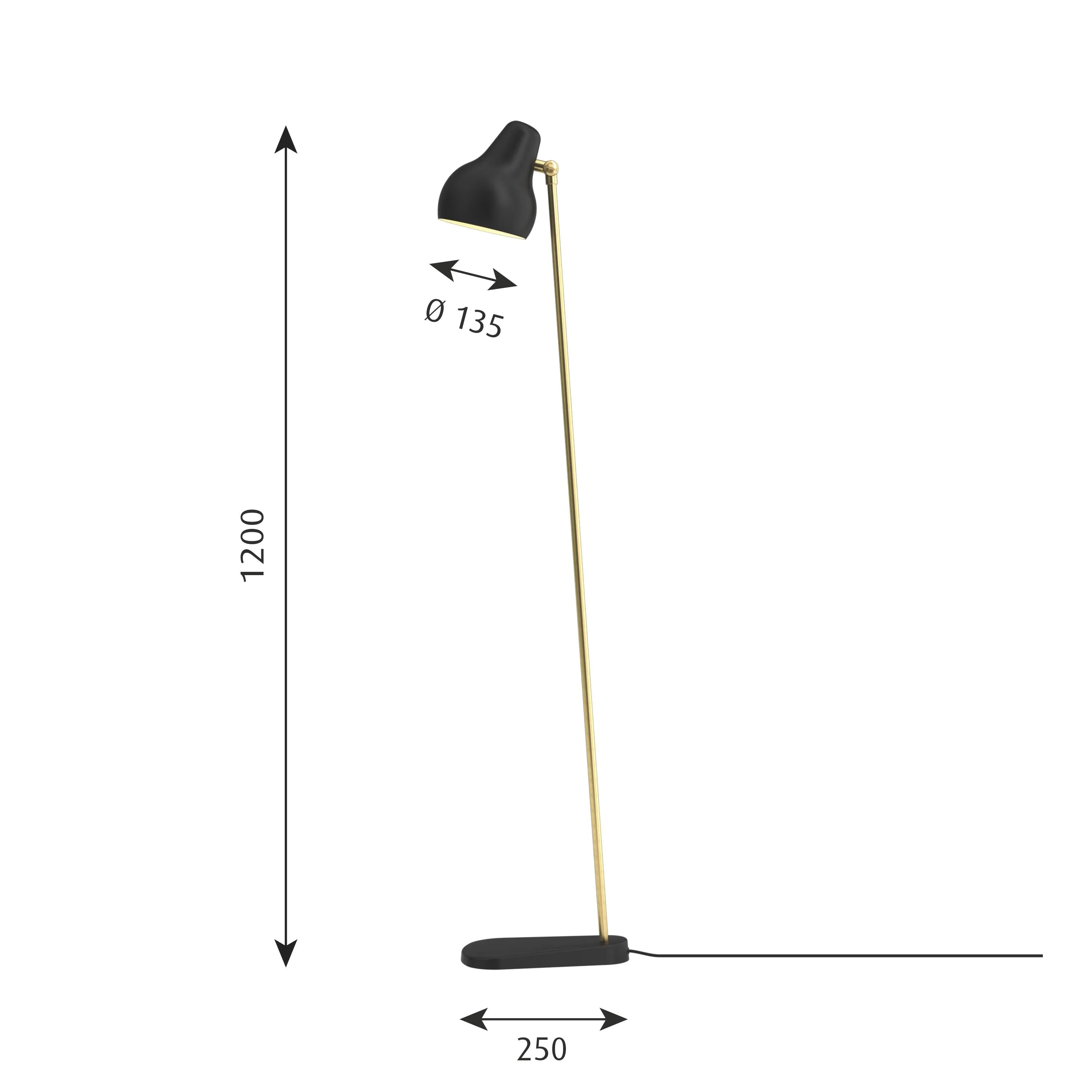 Louis Poulsen Vl38 Floor Lamp, Black