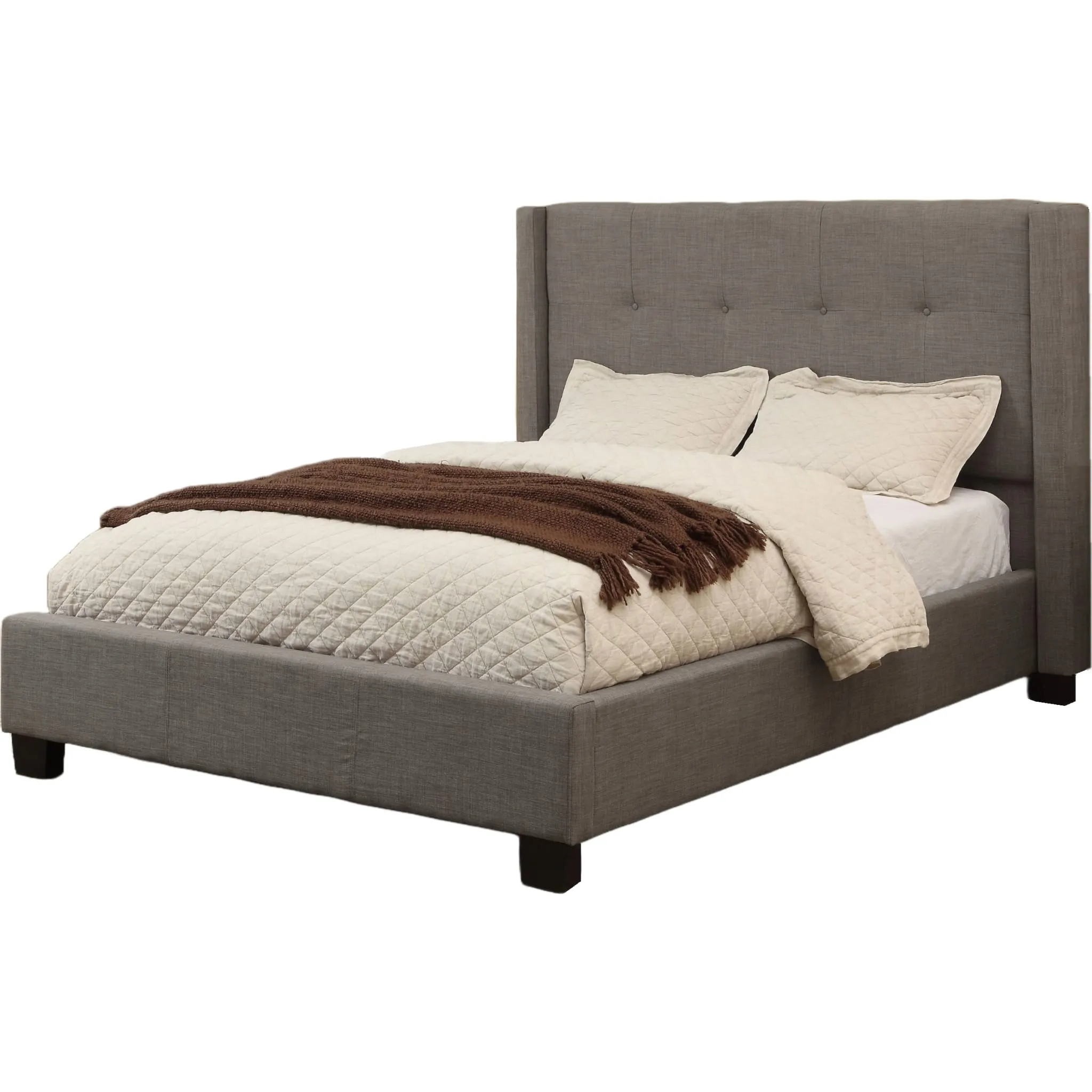 Madeleine Wingback Upholstered Platform Bed Modus