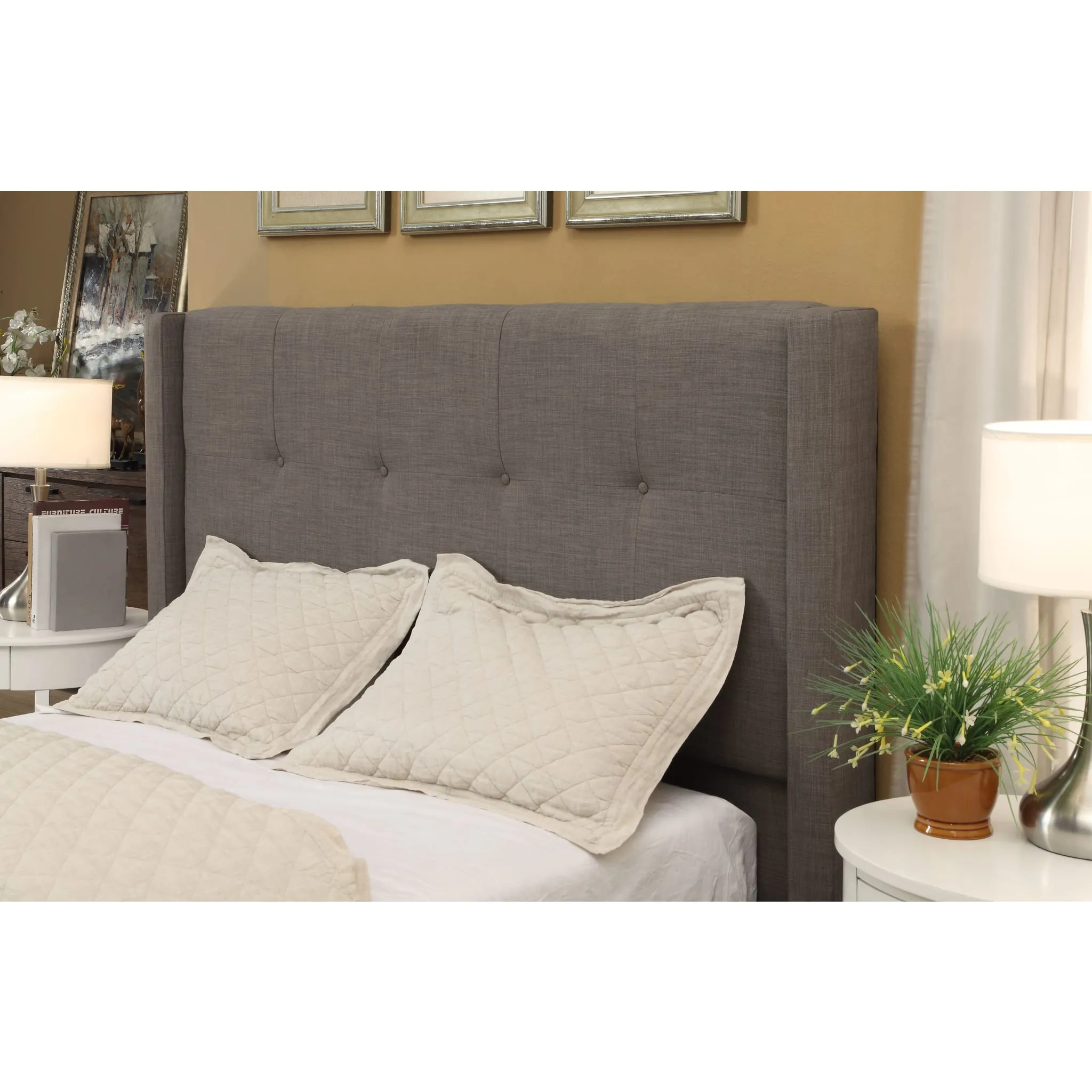 Madeleine Wingback Upholstered Platform Bed Modus