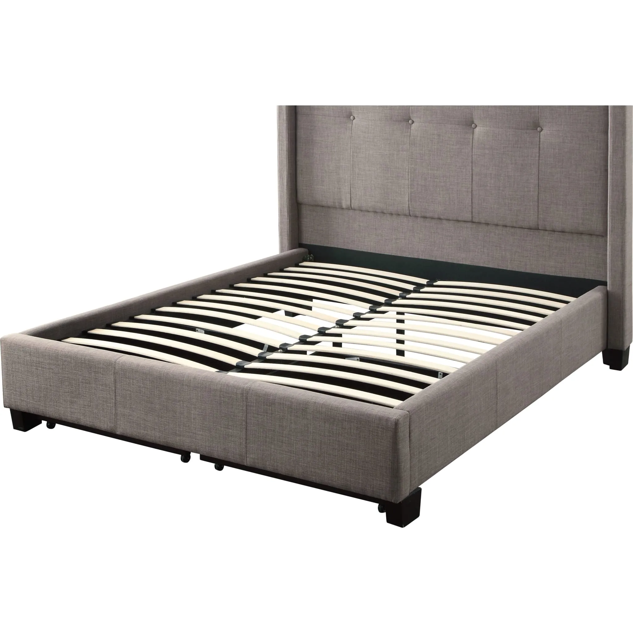 Madeleine Wingback Upholstered Platform Storage Bed Modus