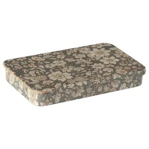Maileg Metal box w. sliding lid, Blossom - Blue