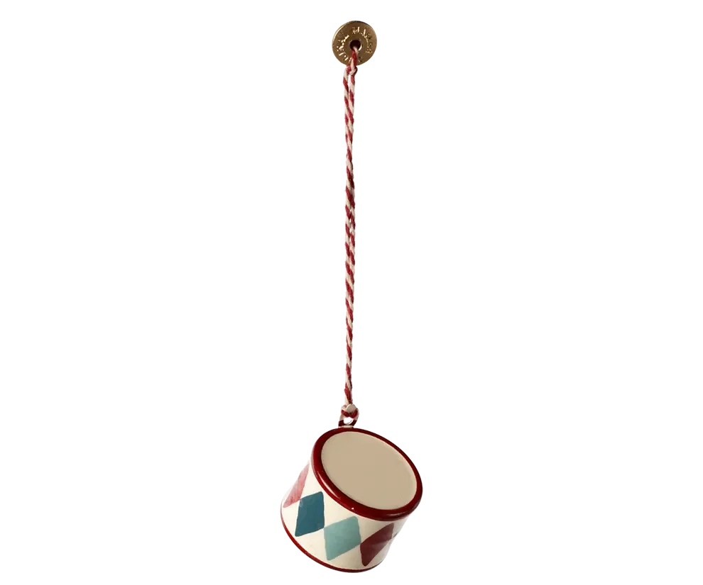 Maileg Metal ornament, Small drum - Classic red