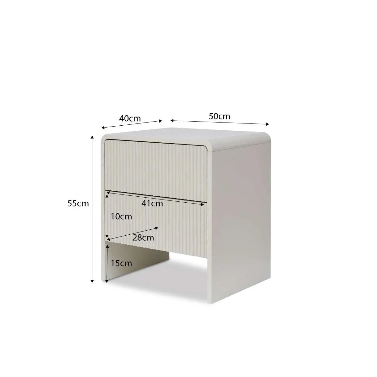 Majorca Bedside Table - Beige Mocka