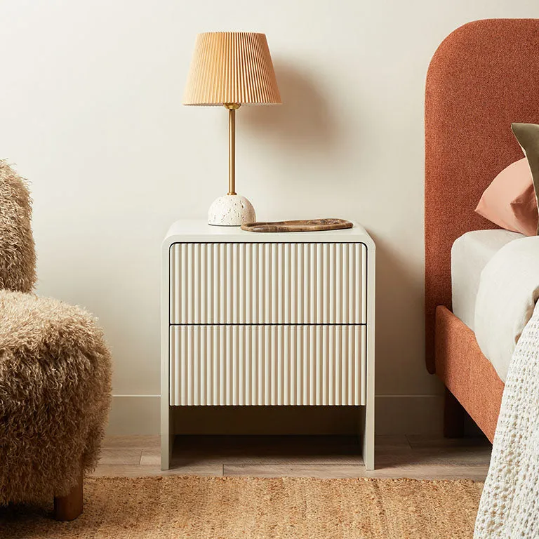 Majorca Bedside Table - Beige Mocka