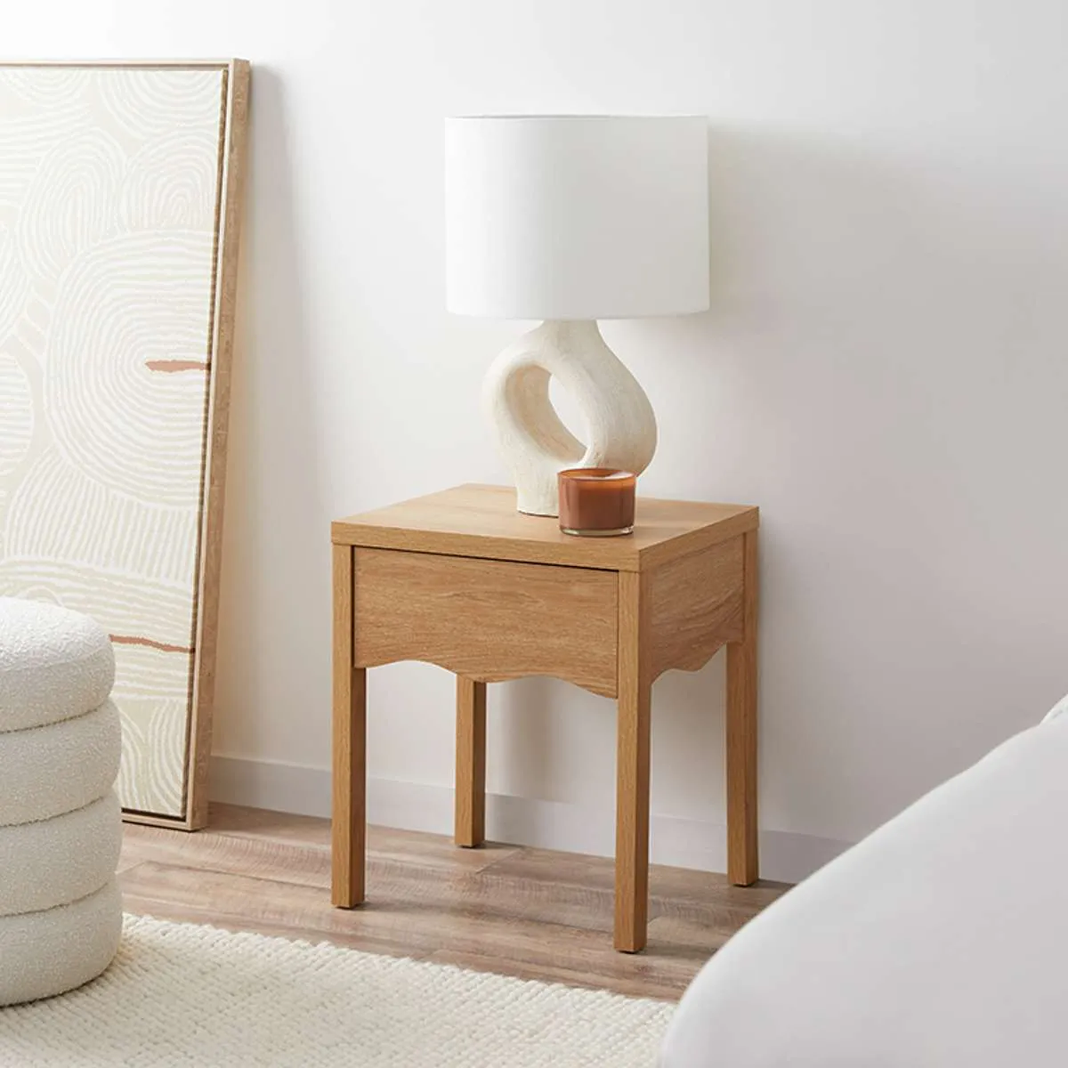 Malena Bedside Table - Natural Mocka
