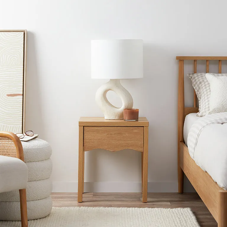Malena Bedside Table - Natural Mocka