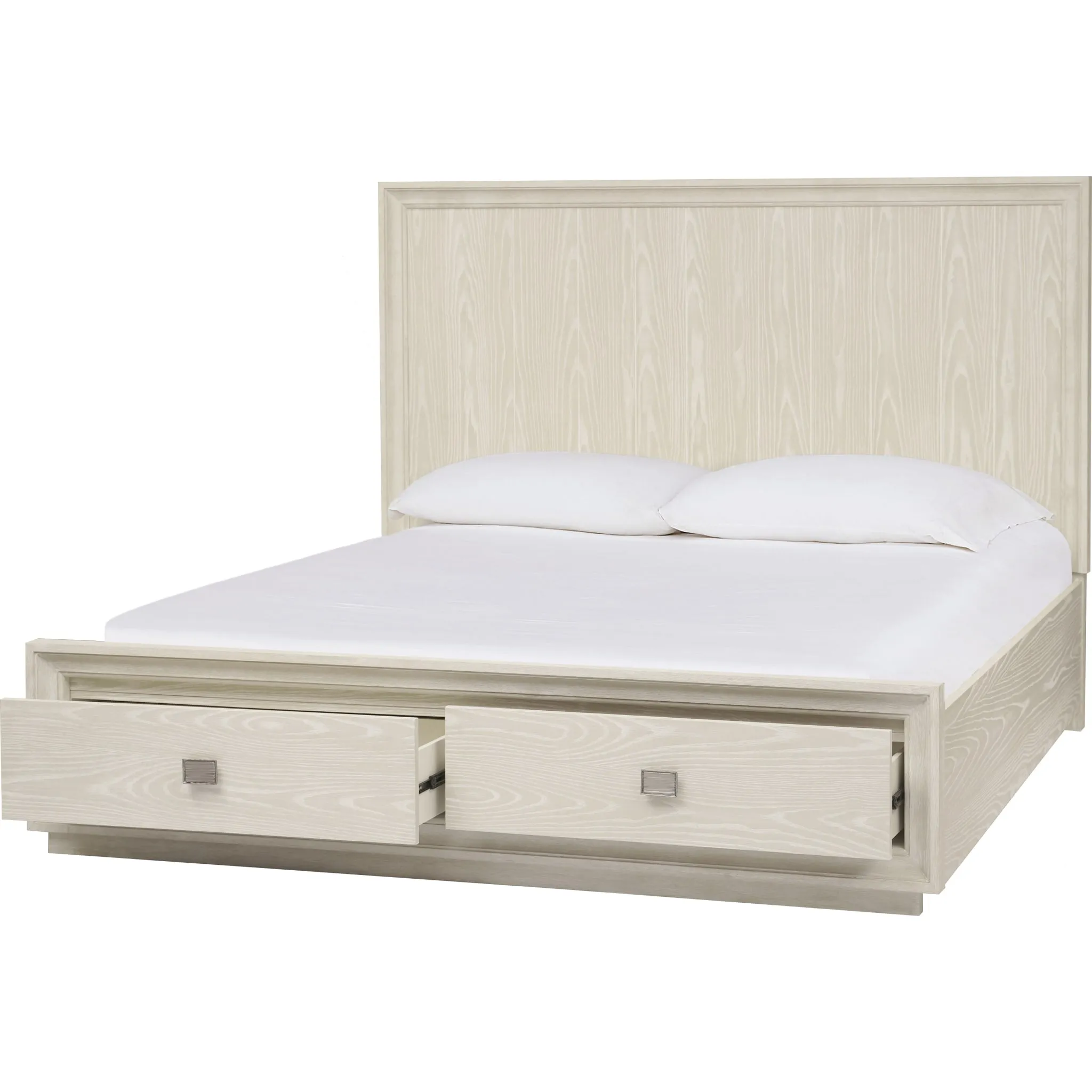 Maxime Two Drawer Footboard Storage Platform Bed In Ash Modus