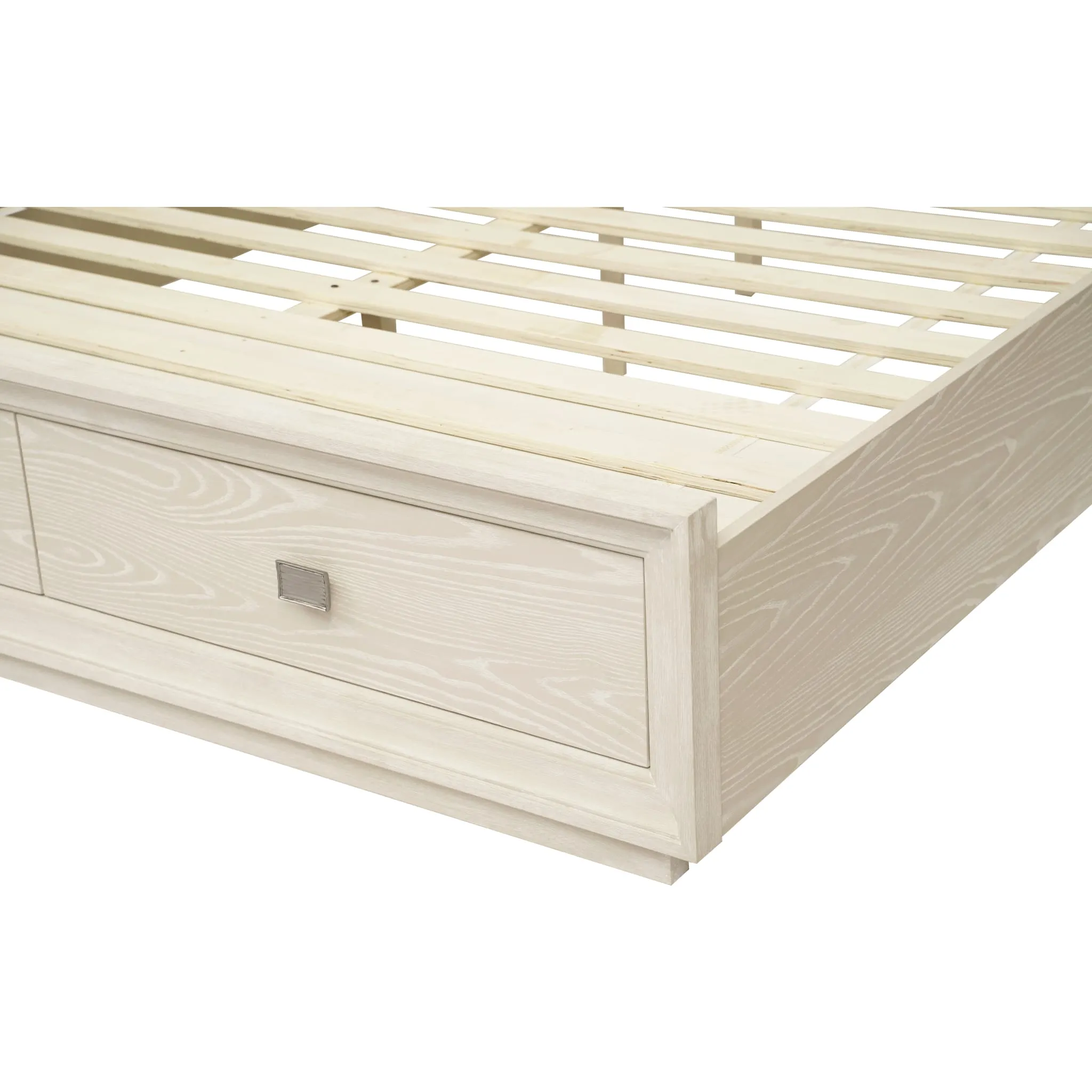 Maxime Two Drawer Footboard Storage Platform Bed In Ash Modus