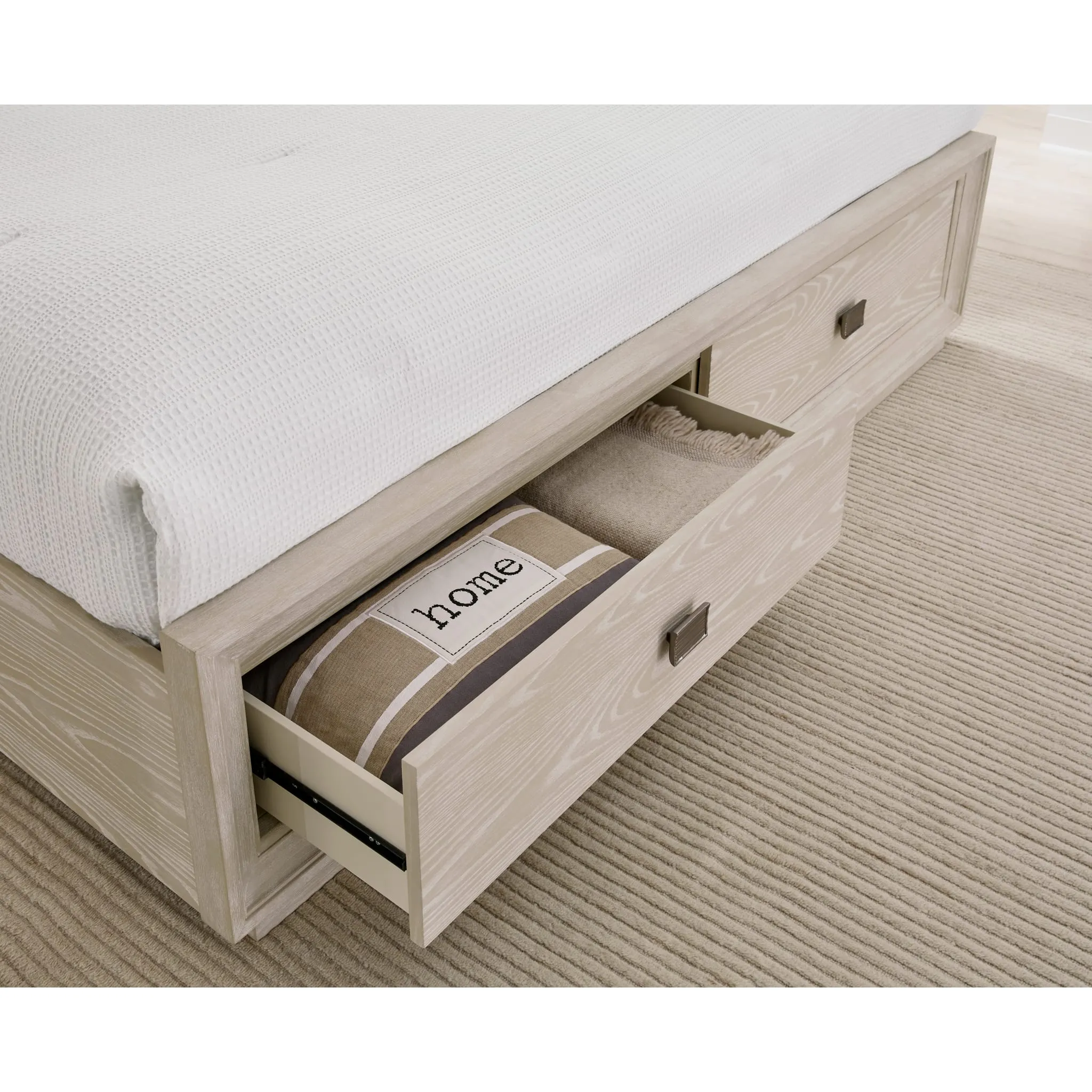 Maxime Two Drawer Footboard Storage Platform Bed In Ash Modus