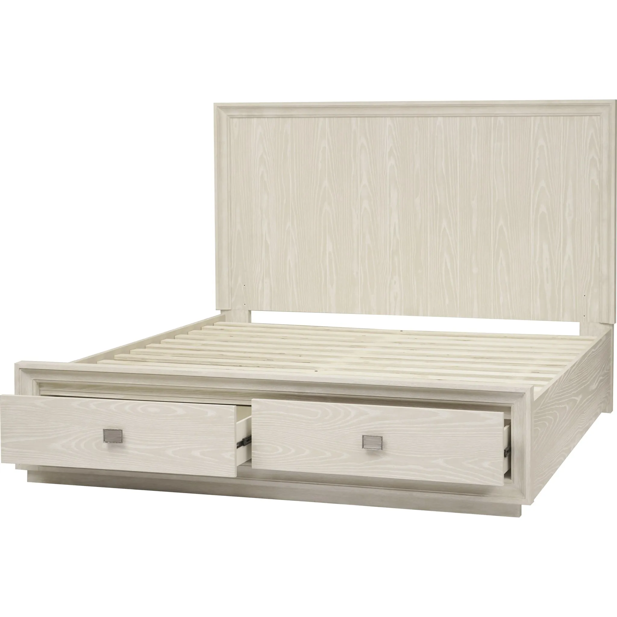 Maxime Two Drawer Footboard Storage Platform Bed In Ash Modus
