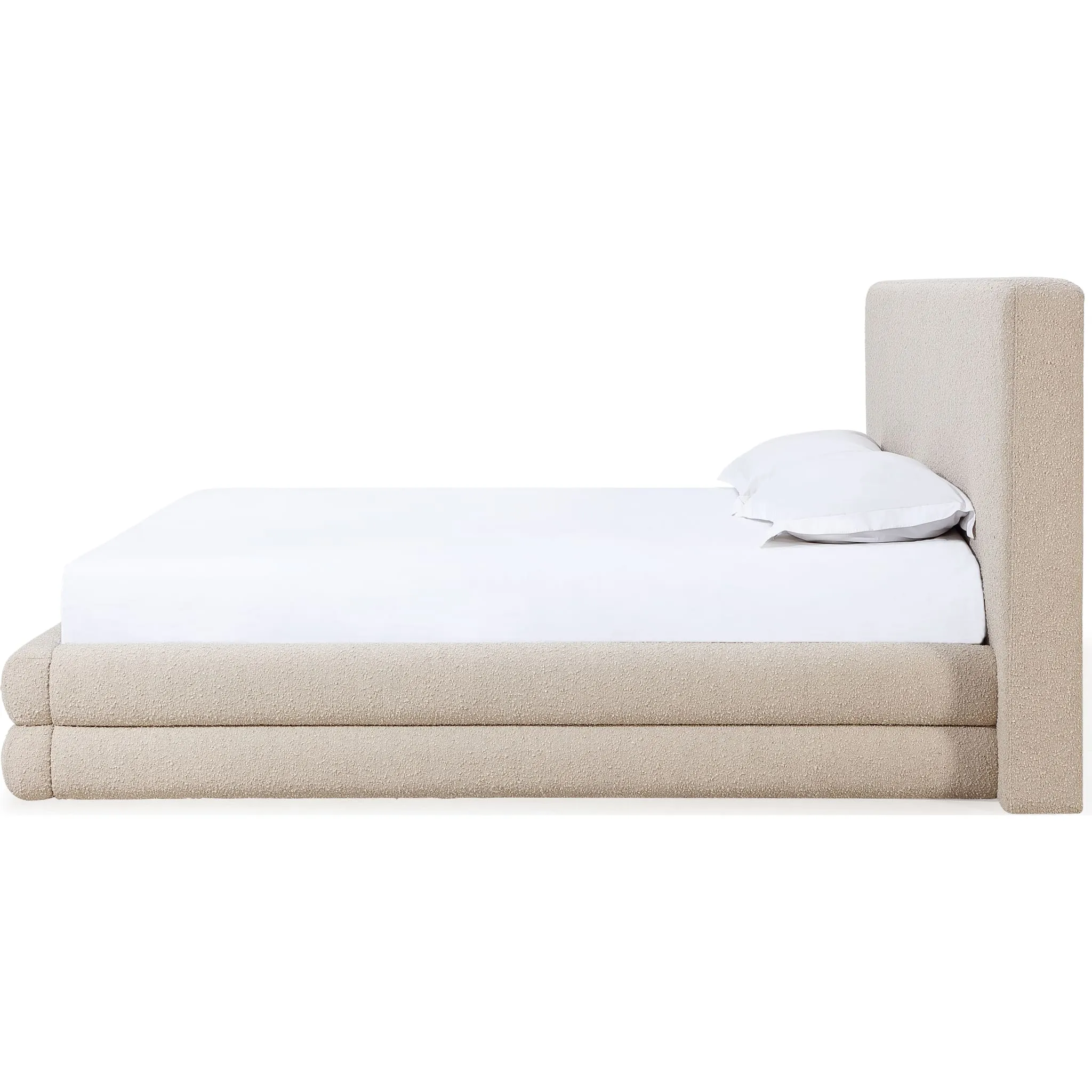 Maya Upholstered Platform Bed in Brun Boucle Modus