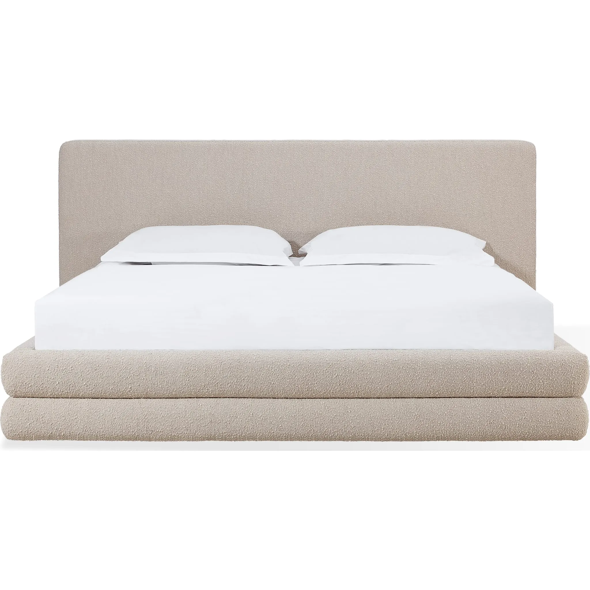 Maya Upholstered Platform Bed in Brun Boucle Modus