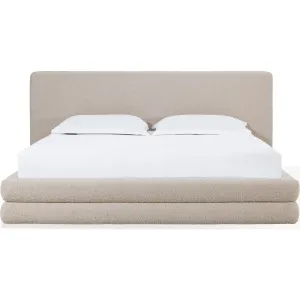 Maya Upholstered Platform Bed in Brun Boucle Modus
