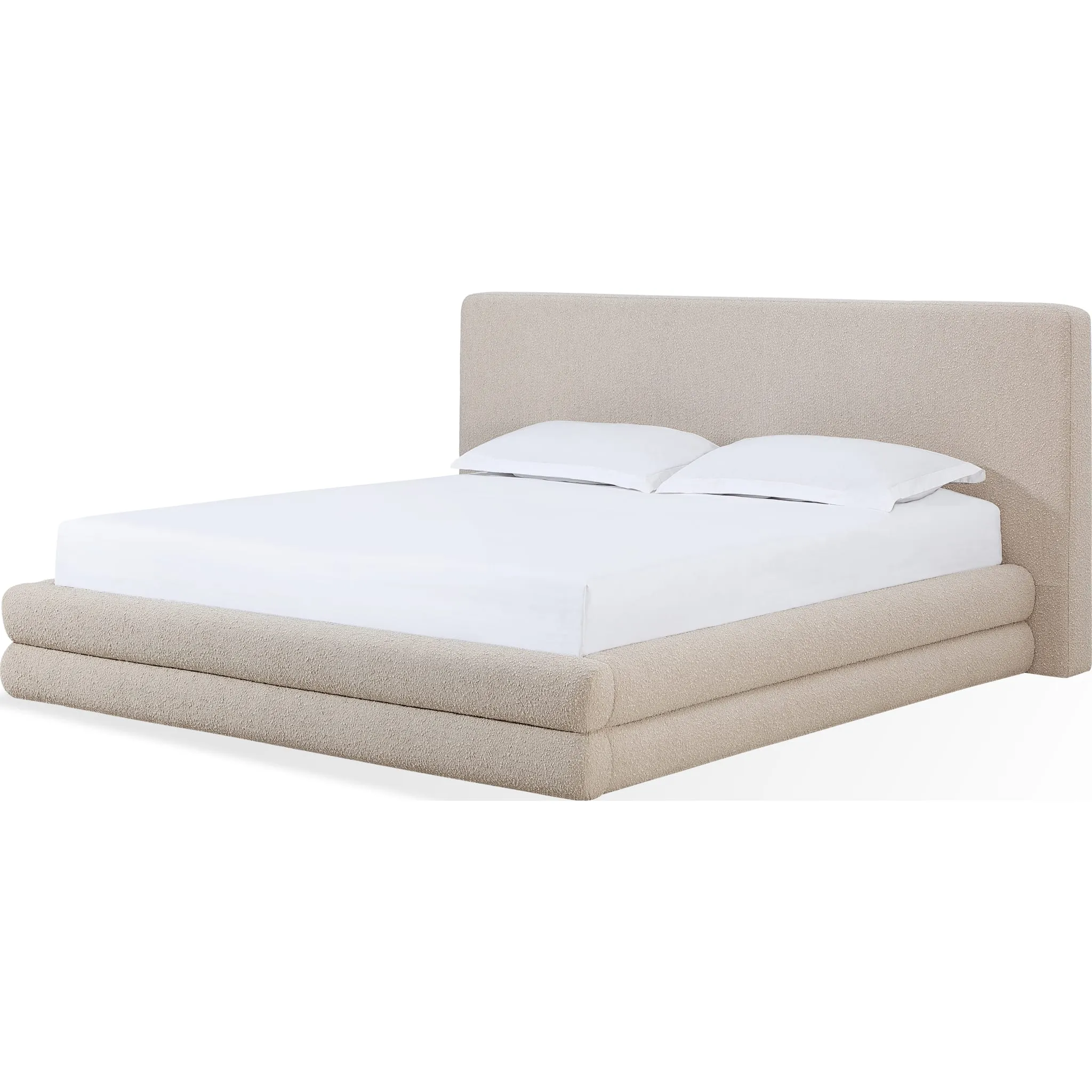 Maya Upholstered Platform Bed in Brun Boucle Modus