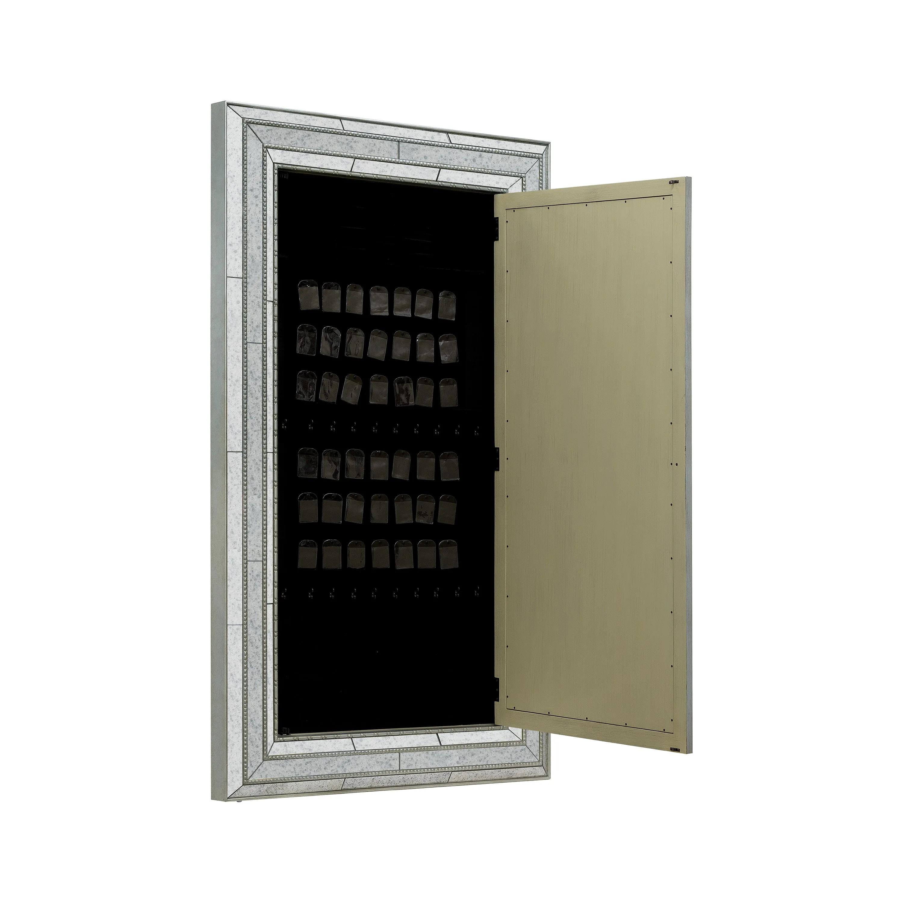 Melange Glamour Floor/Wall Mirror with Jewelry Armoire Storage
