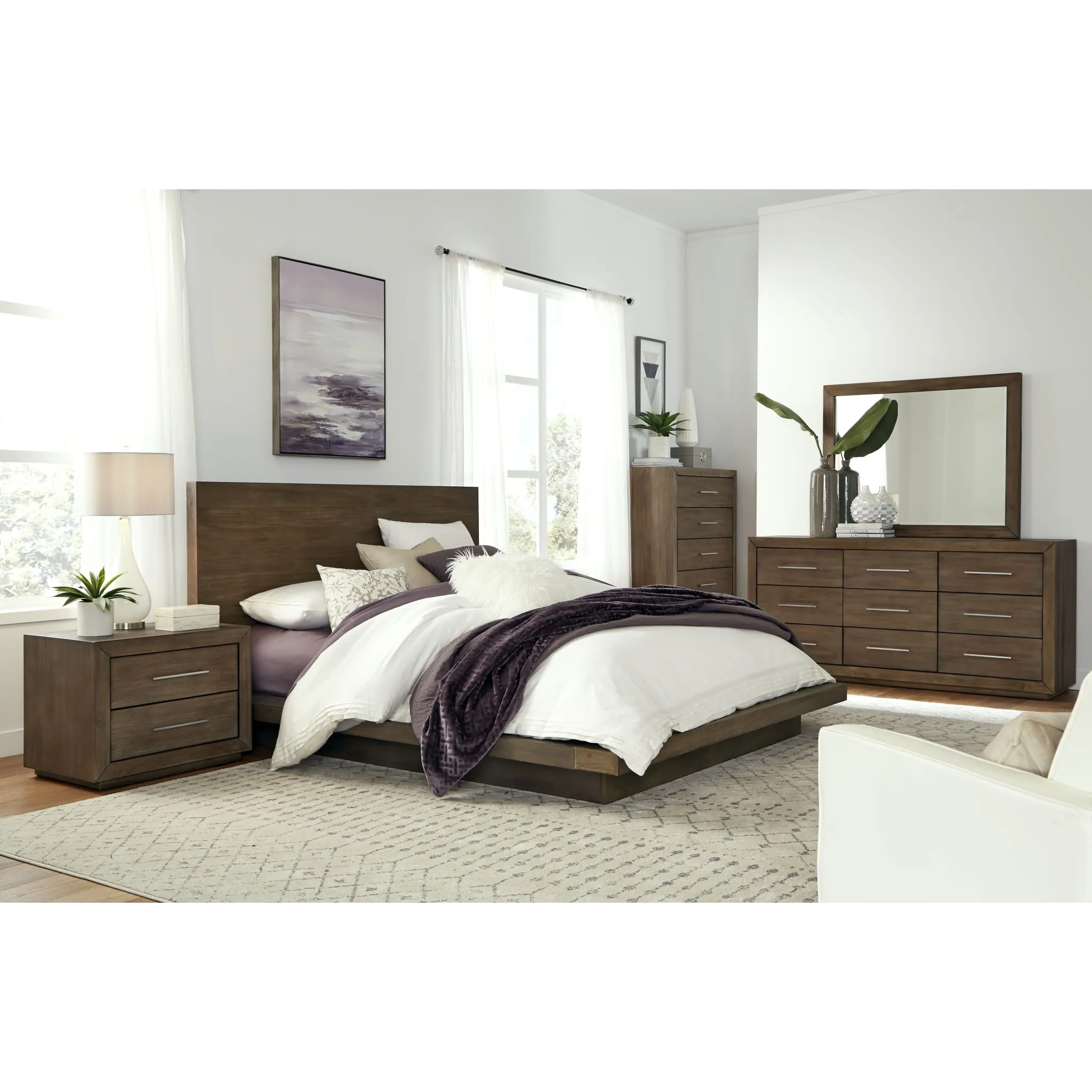 Melbourne Five Drawer Chest in Dark Pine Modus