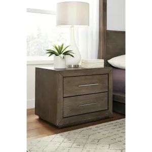 Melbourne Two Drawer Nightstand with USB in Dark Pine Modus