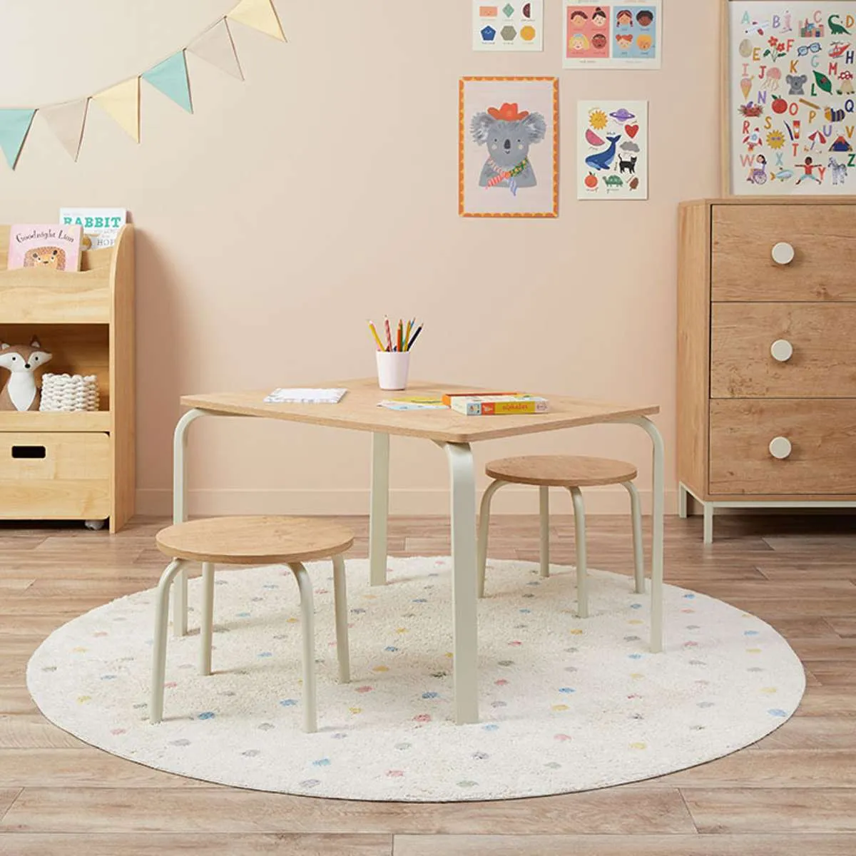 Mini Brixton Cream Four Seater Set Mocka