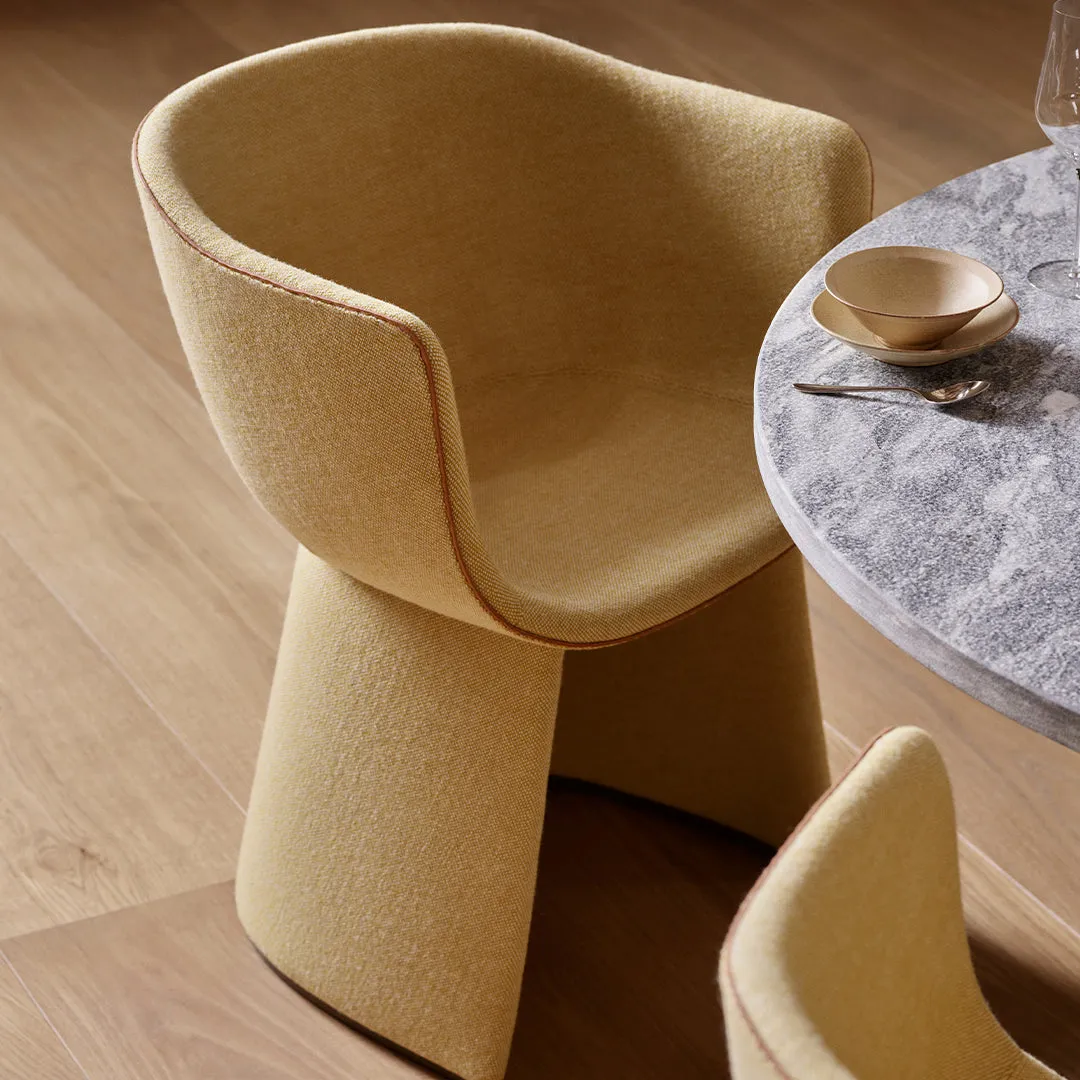 Monolit Dining Chair w/ Leather Piping
