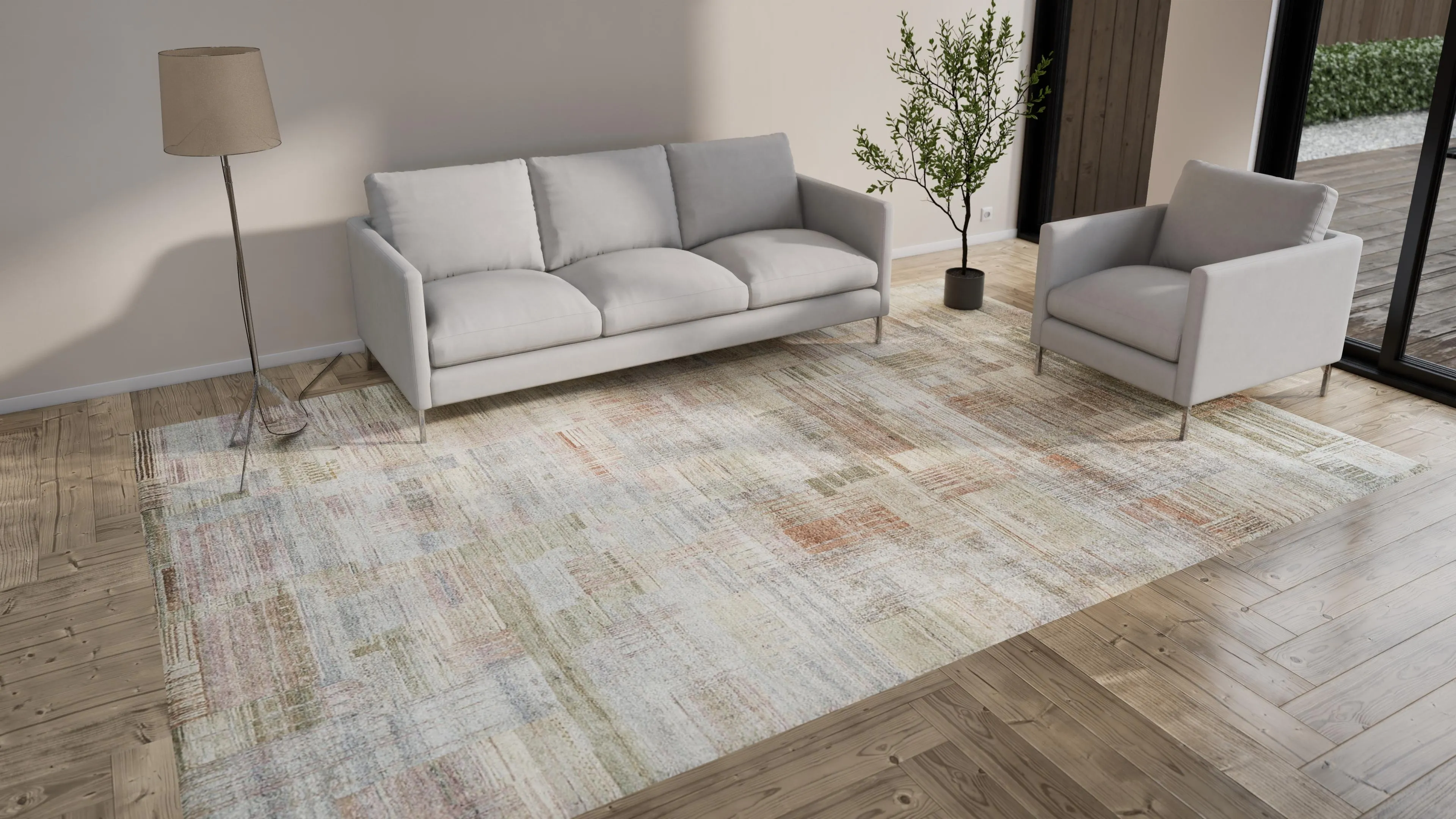 Multicolored Alchemy Transitional Wool Silk Blend Rug - 8'10"x13'3"