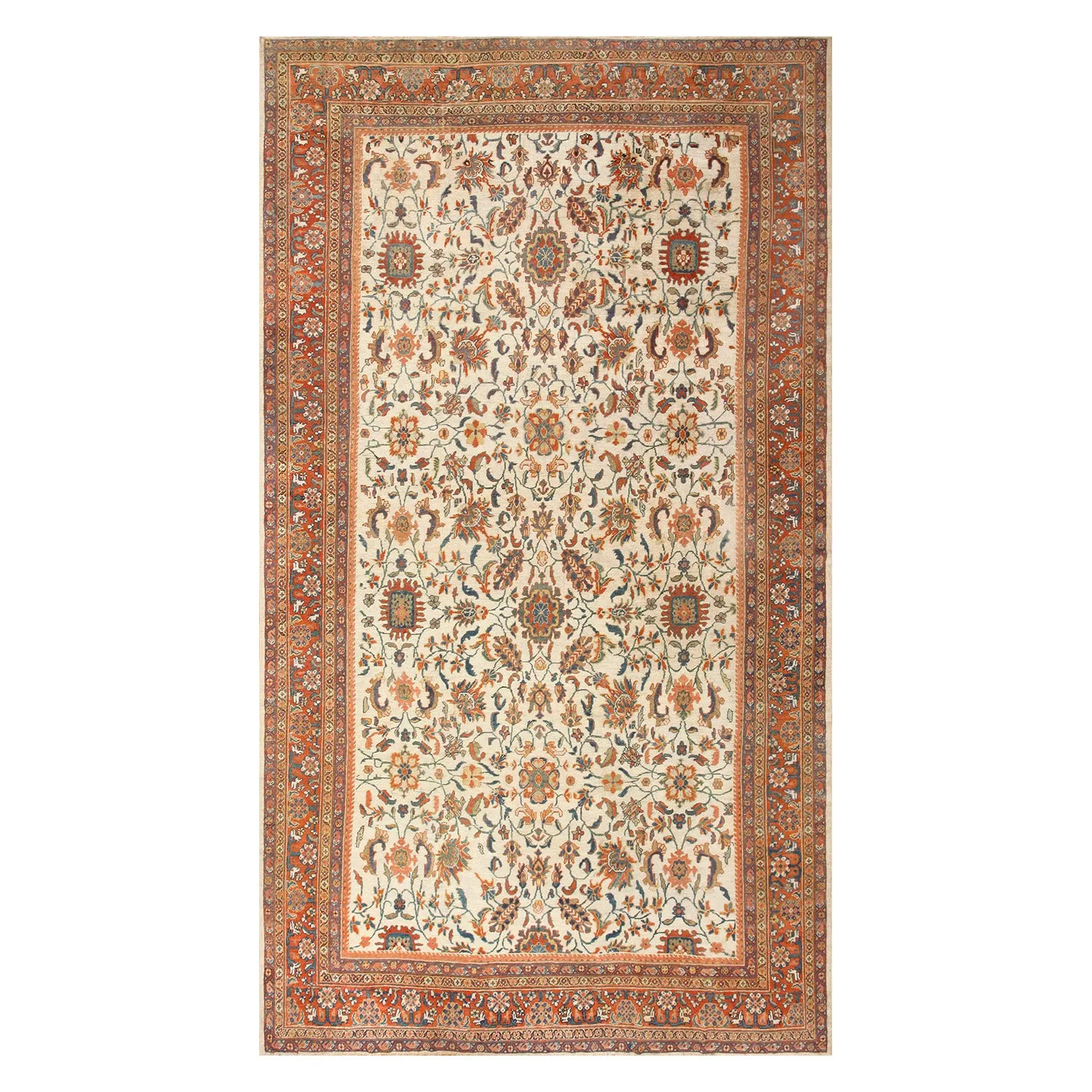 Multicolored Antique Persian Sultanabad Rug - 10' x 17'