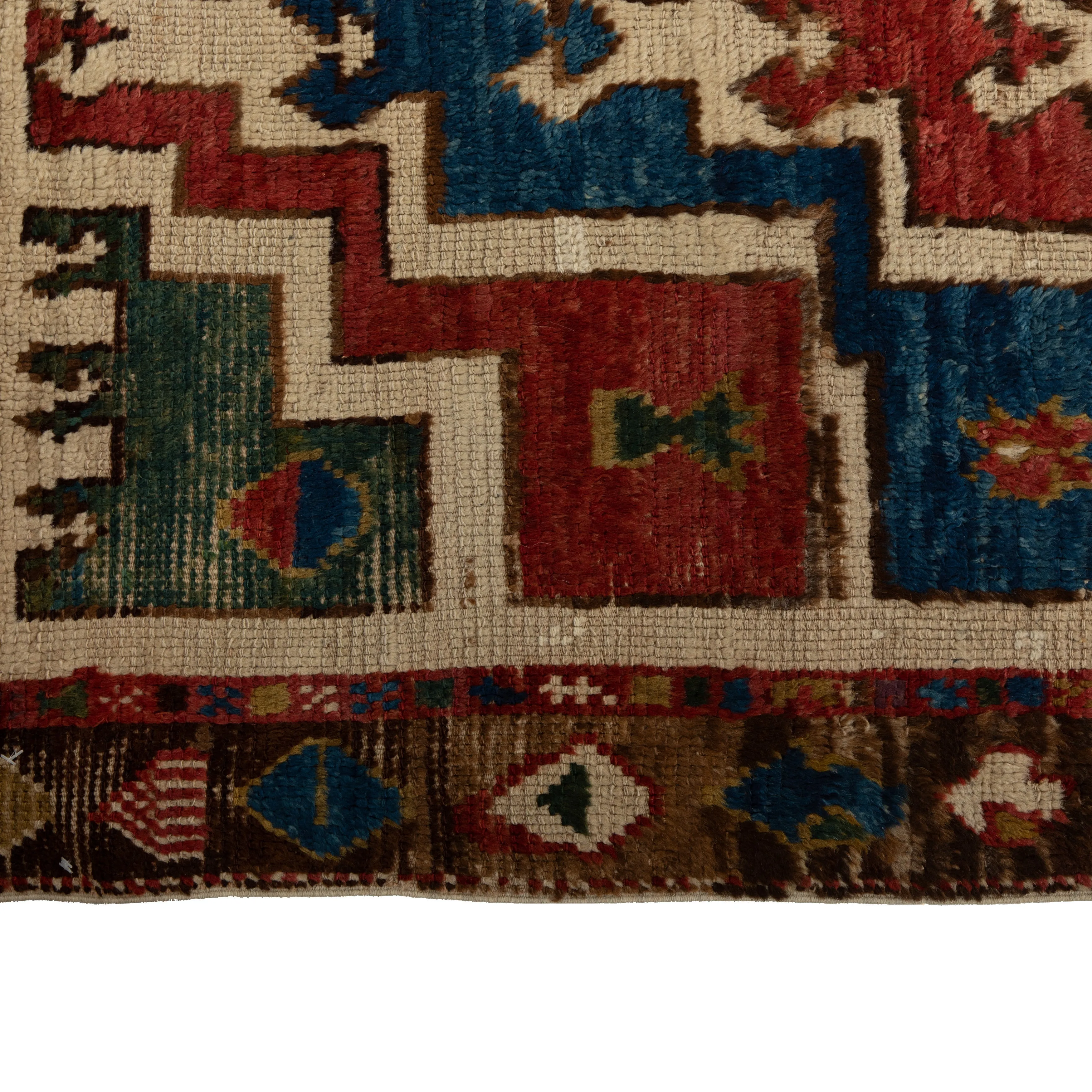 Multicolored Traditional Wool Rug - 3'3" x 4'2"