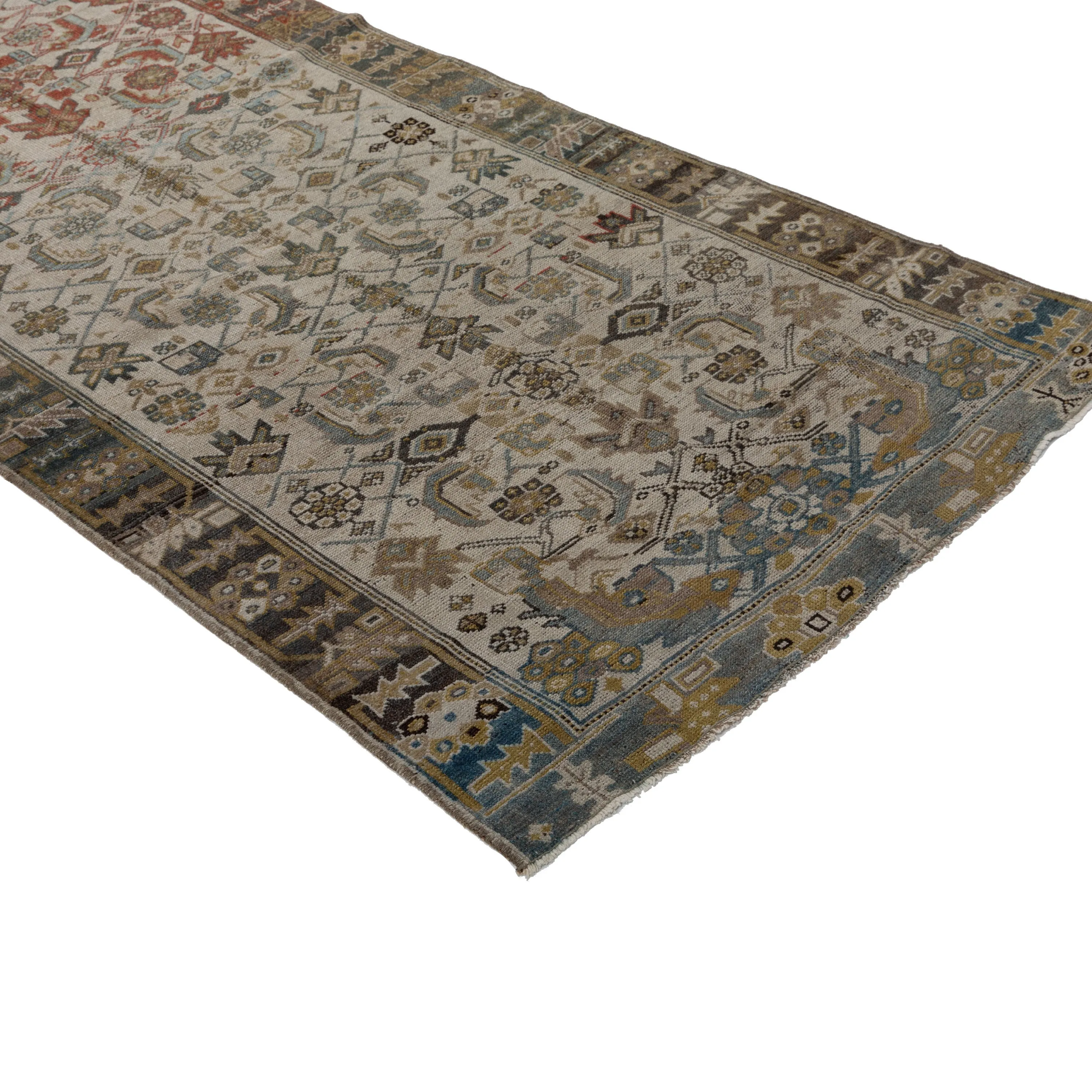 Multicolored Traditional Wool Runner - 3'5" x 16'2"