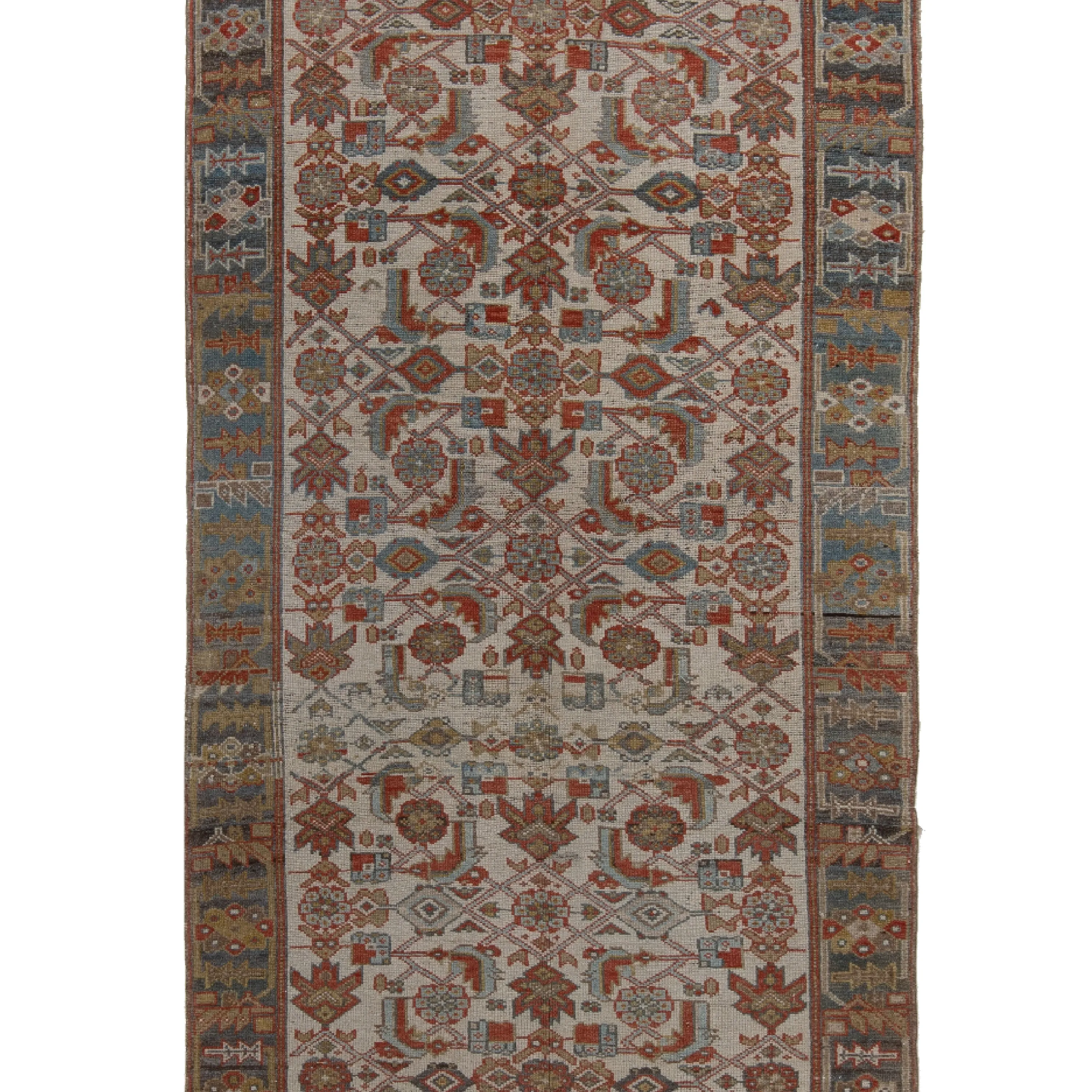 Multicolored Traditional Wool Runner - 3'5" x 16'2"