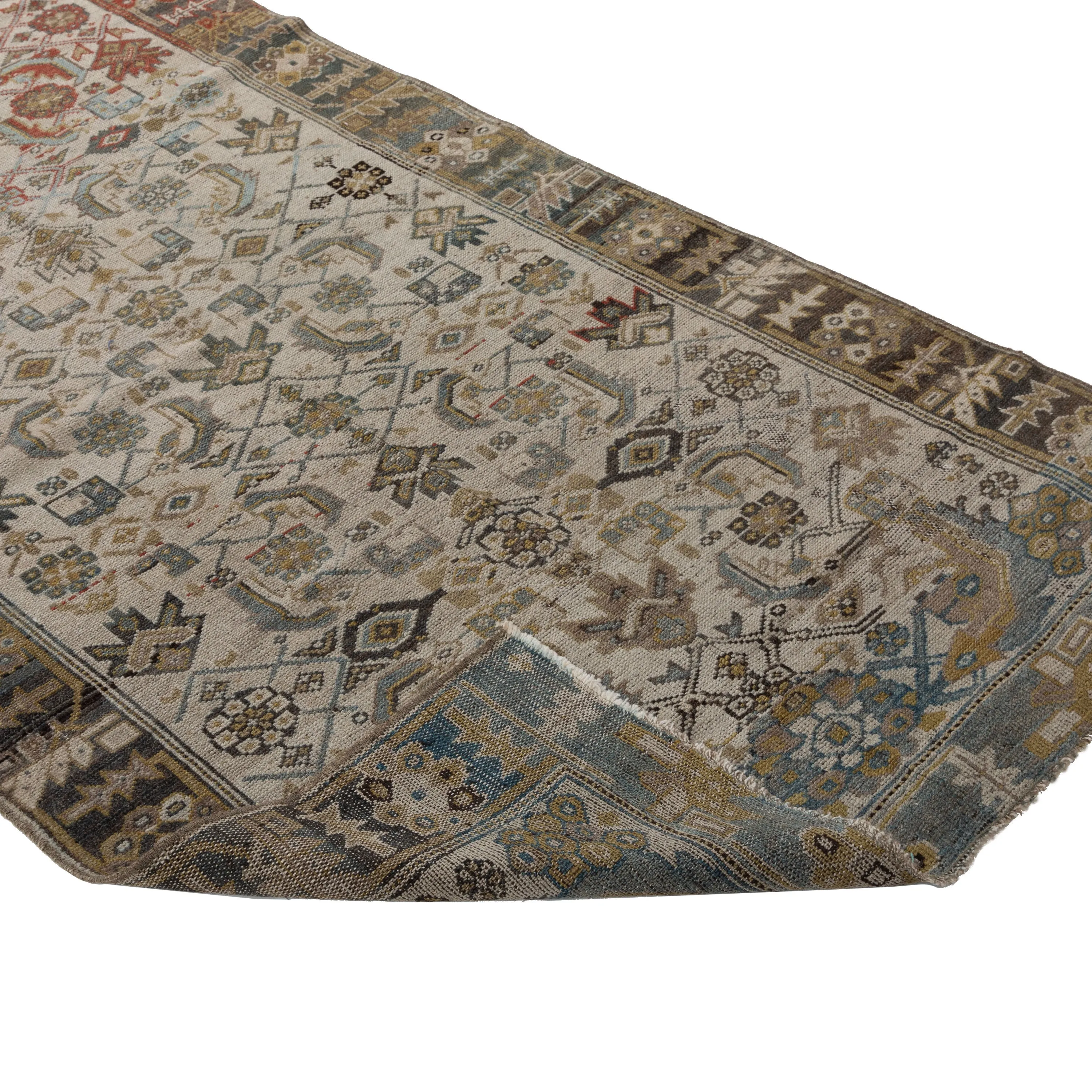 Multicolored Traditional Wool Runner - 3'5" x 16'2"