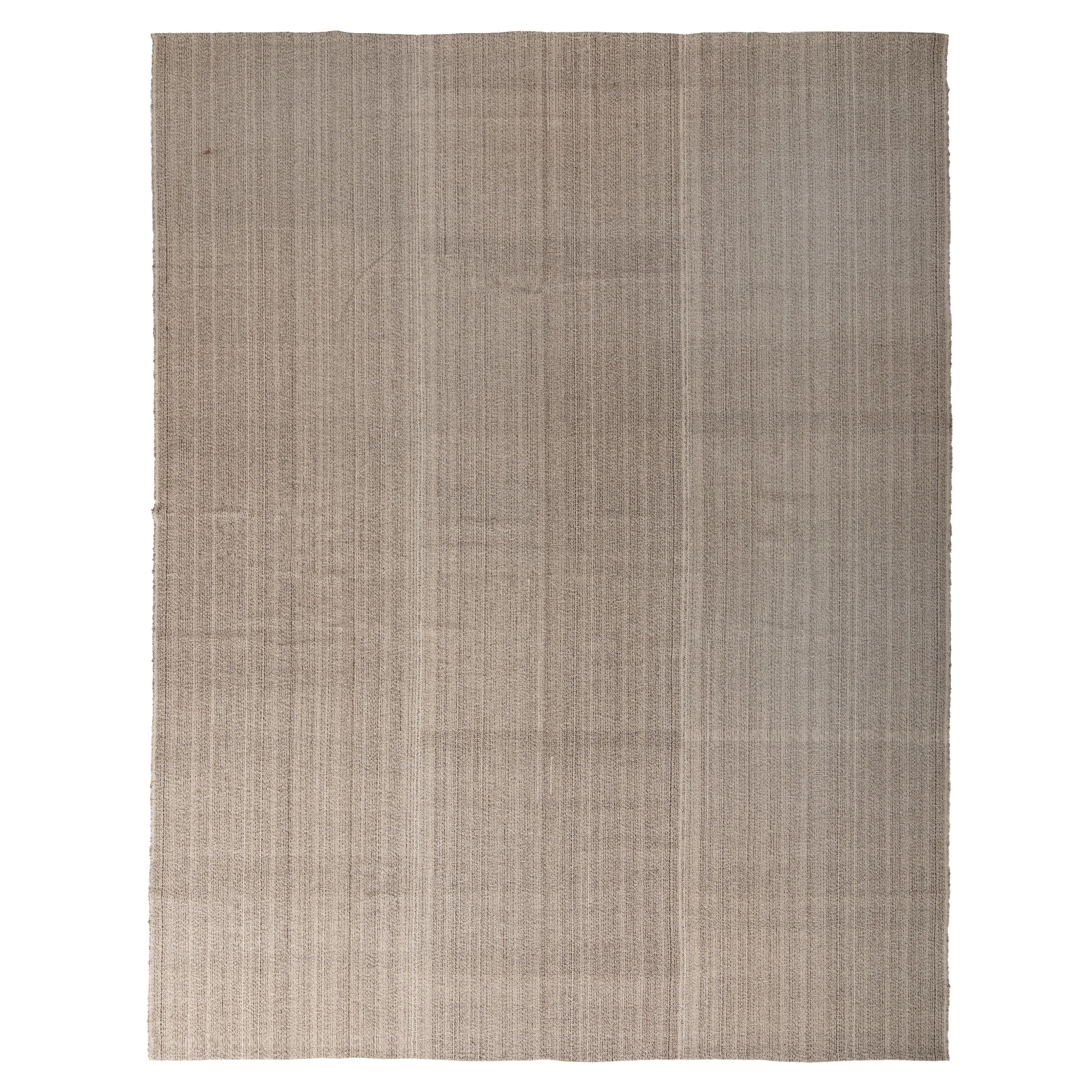 Natural Flatweave Wool Rug - 10'4" x 13'4"