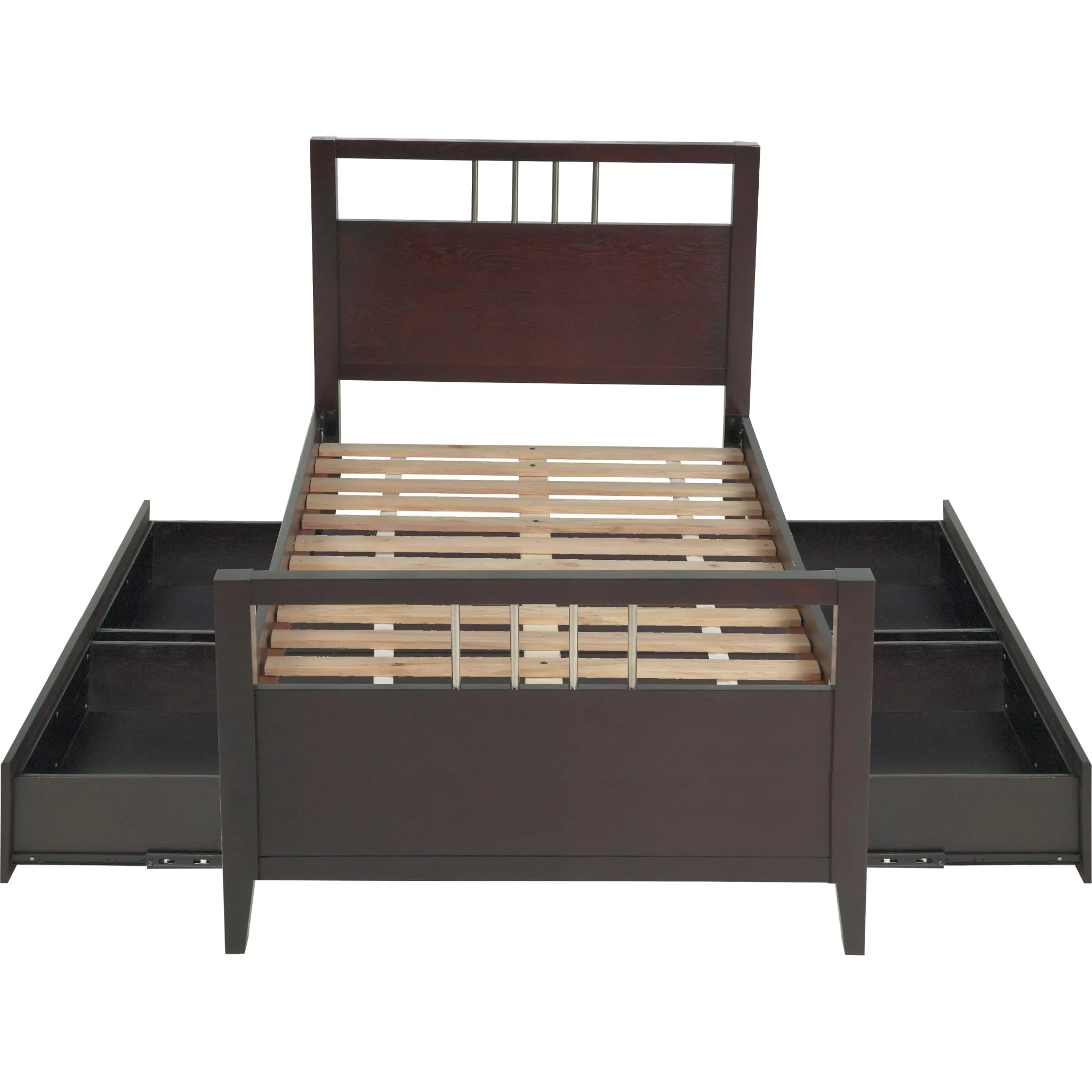 Nevis Platform Storage Bed in Espresso Modus