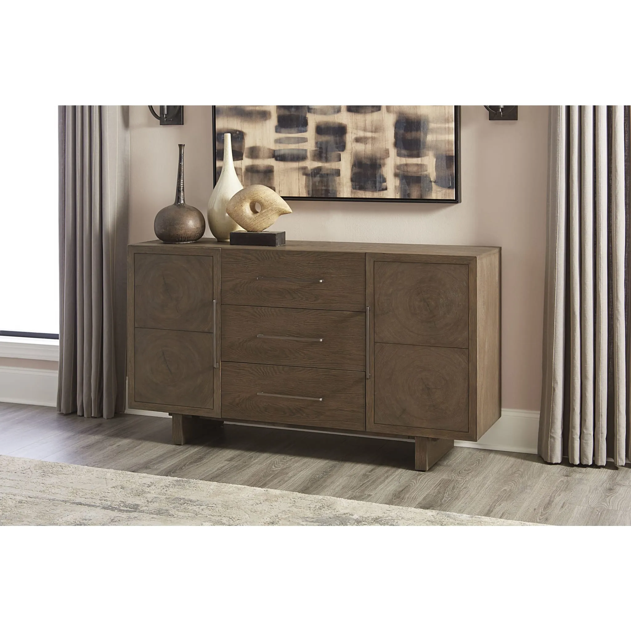 Oakland Three-Drawer Sideboard in Brunette Modus