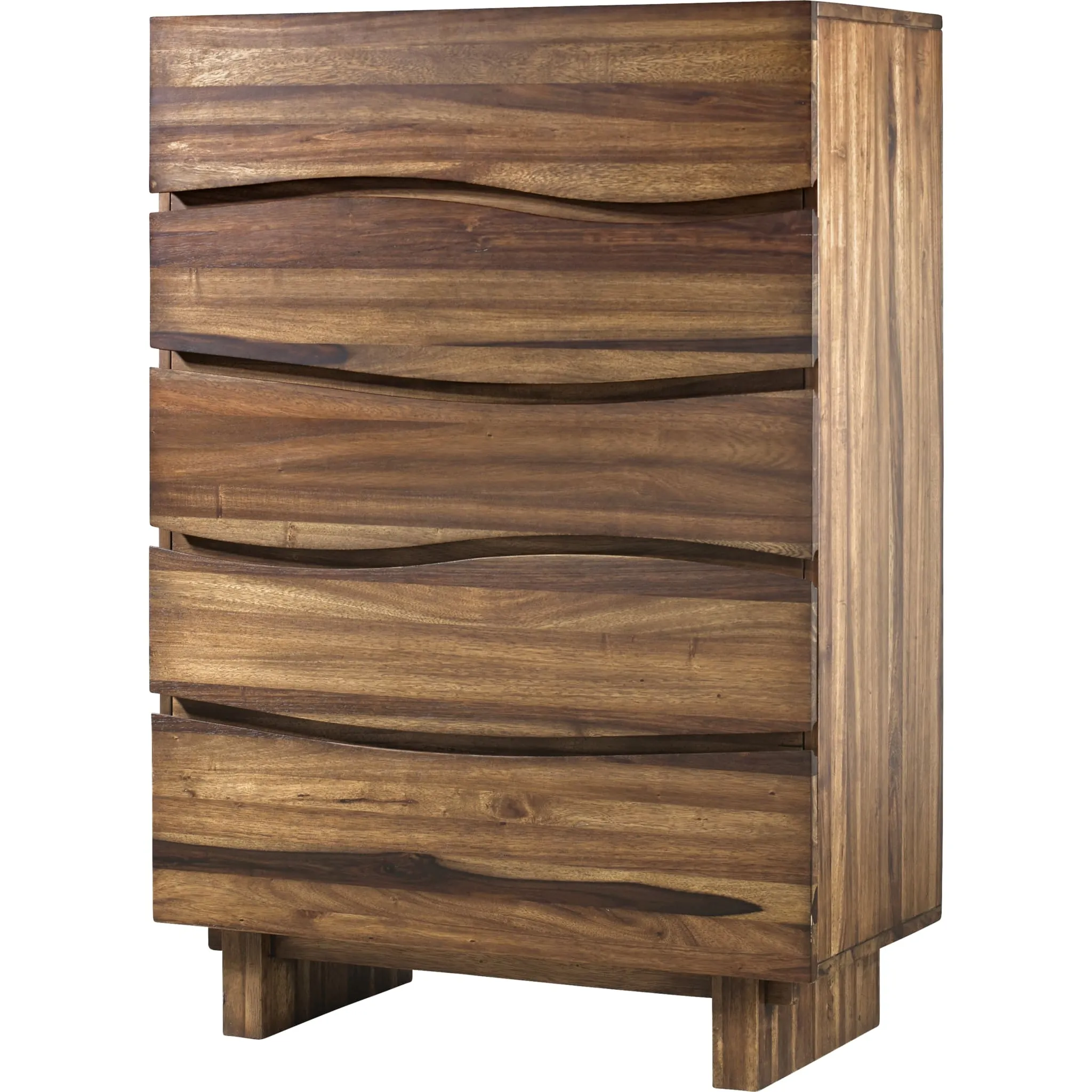 Ocean Five Drawer Solid Wood Chest in Natural Sengon (2024) Modus