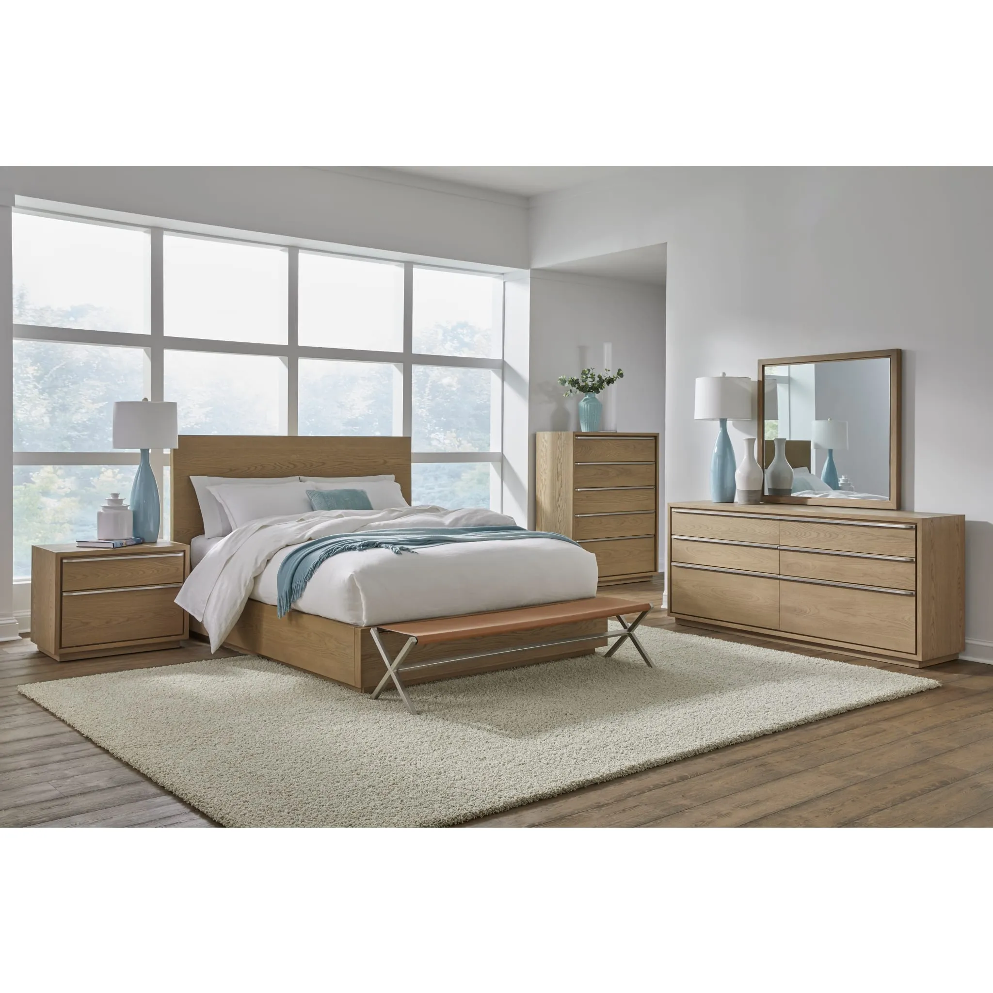 One Coastal Modern Five Drawer Chest in Bisque Modus